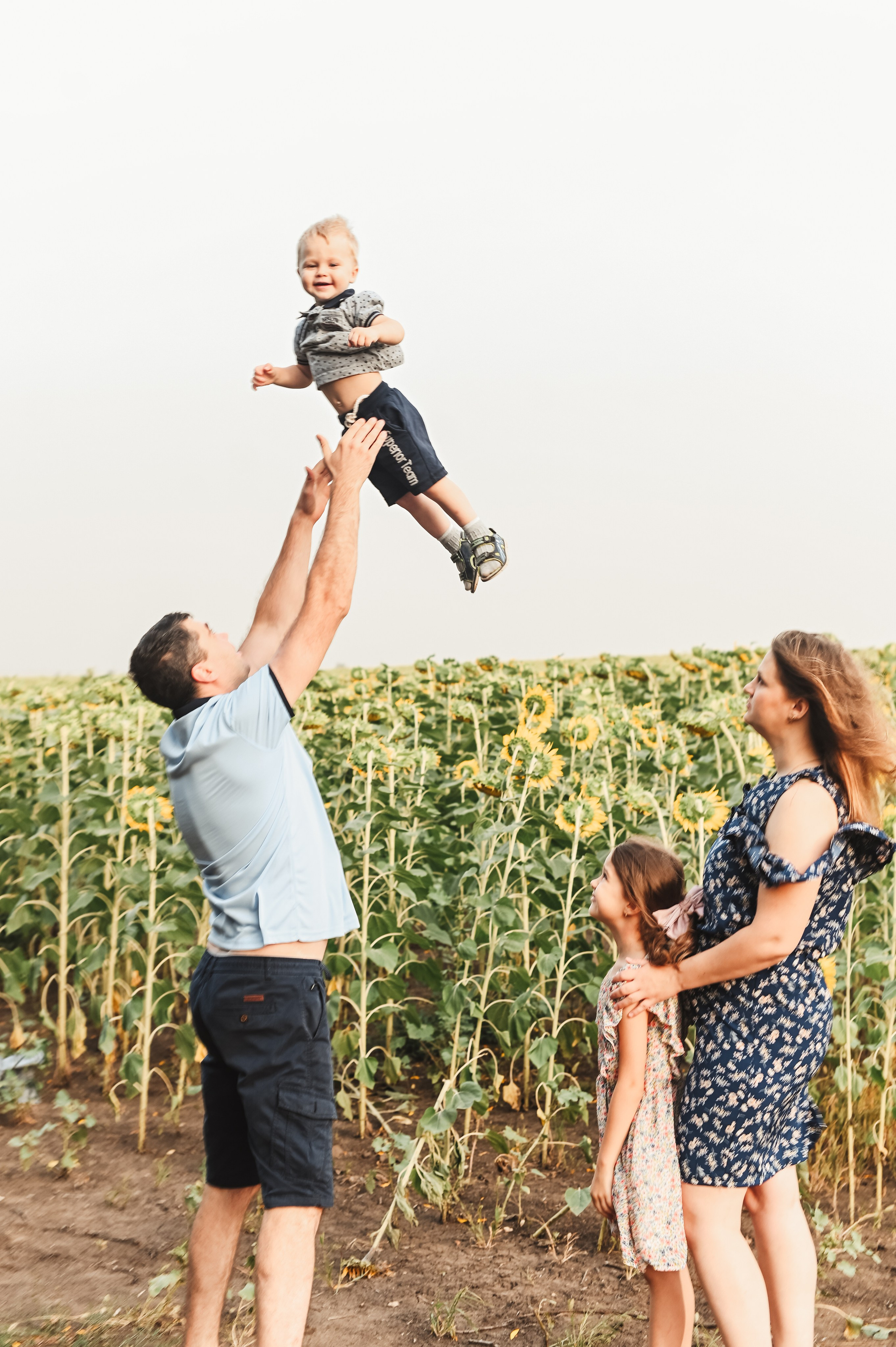 Подсолнухи Света, Даша, Миша, Александр. Фотограф Алёна Мил