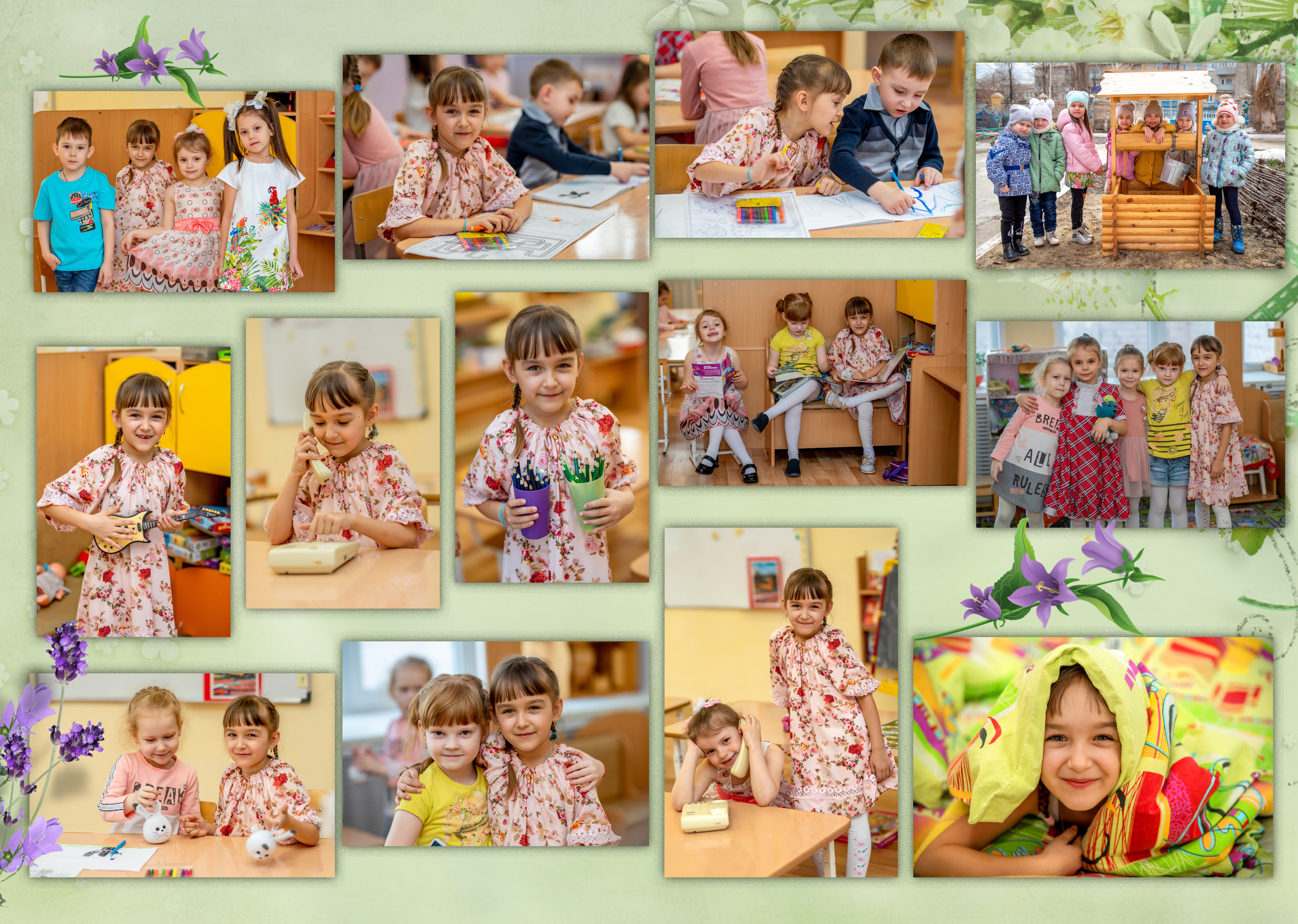 Альбом"Цветочки» на 4 разворота. Школьный и семейный фотограф в Ульяновске Елена Агафонова