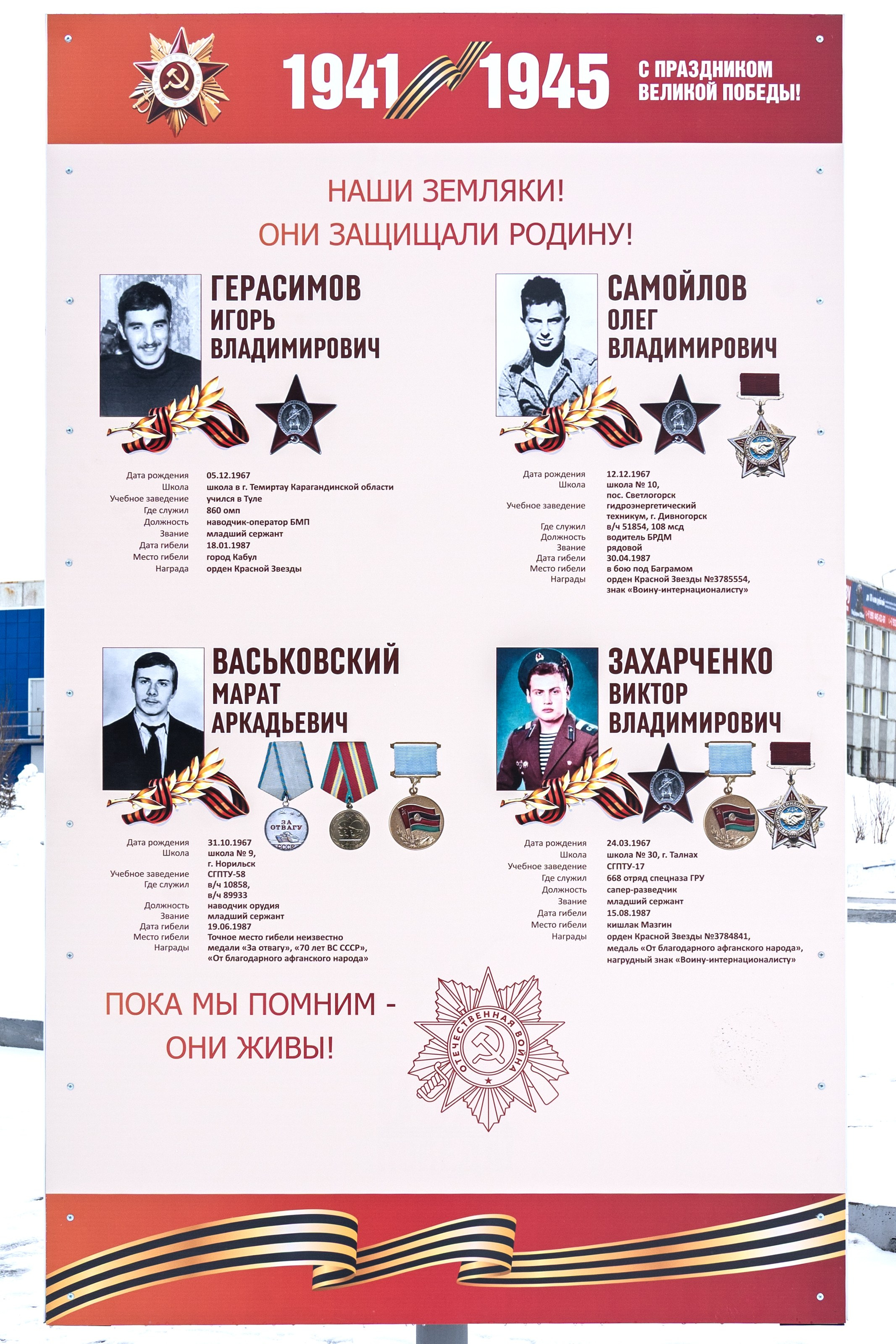 Нащи земляки! Они защищали родину!. Талнах.рф