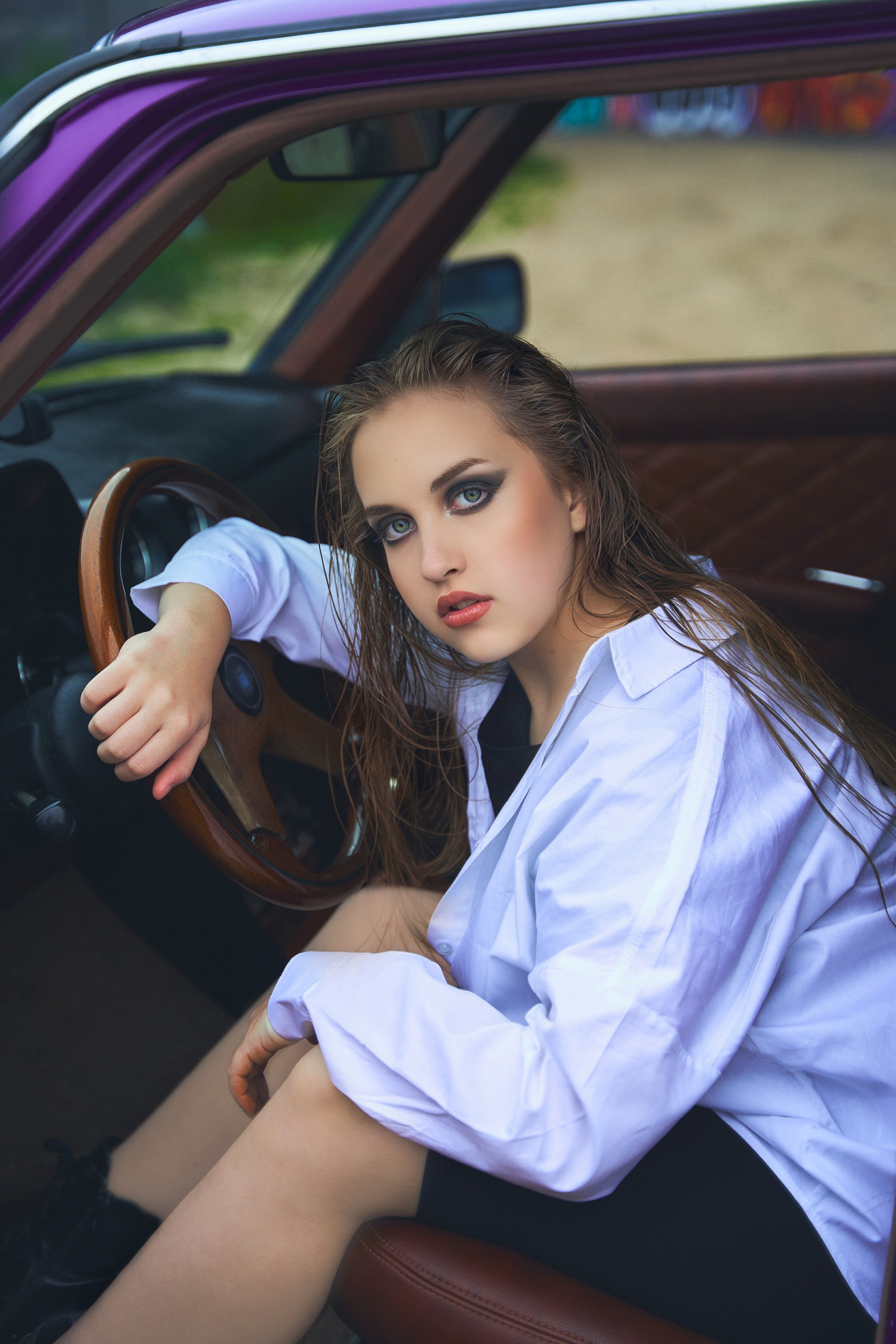 Съёмка с ретро автомобилем. Дети — balli school. Фотограф Барт Полина. Снимаю в Санкт-Петербурге, Москве, Приозерске