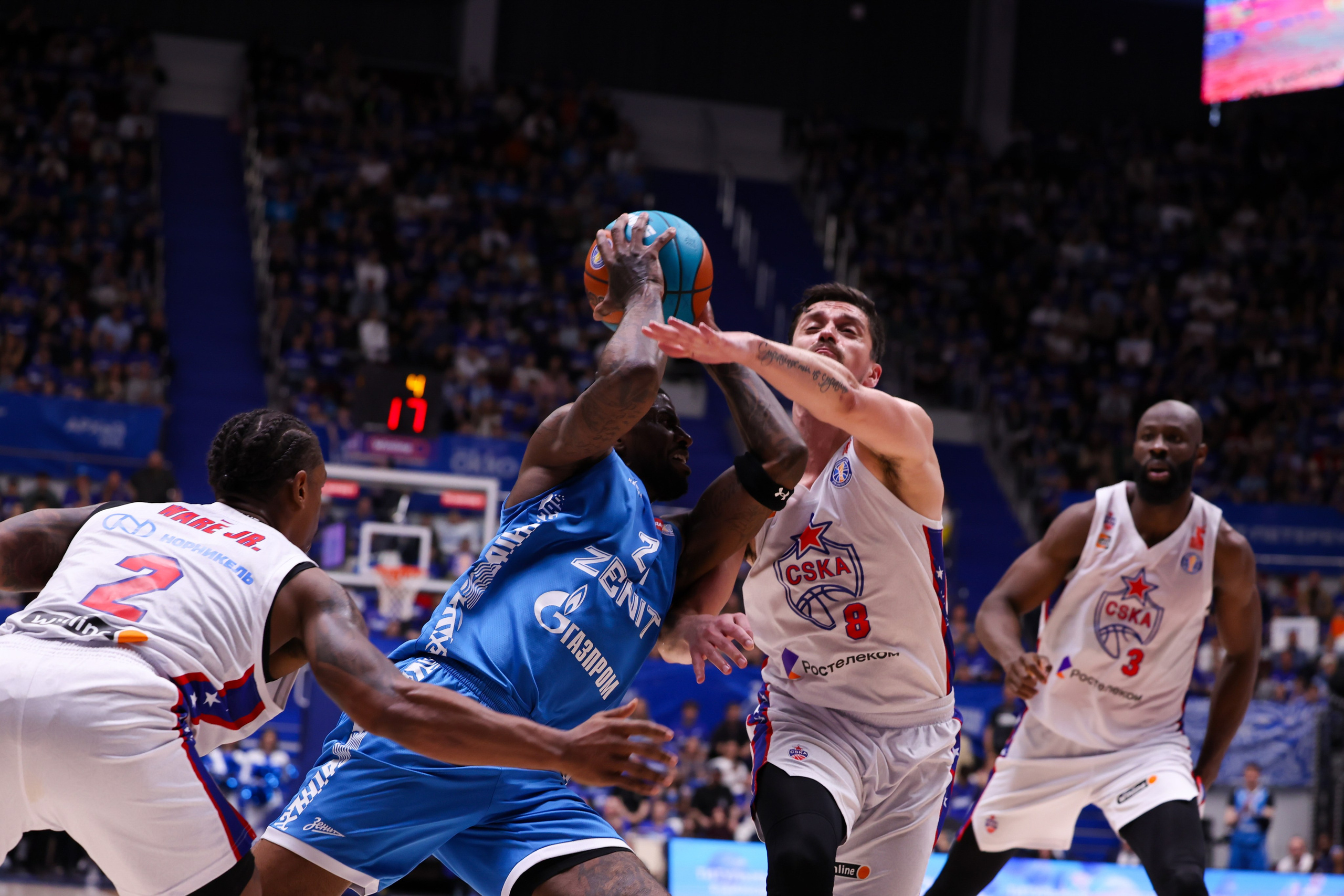 БК «Зенит» — БК «ЦСКА» финал ЕЛ ВТБ 1 игра 27.05.2025. Спортивный и репортажный фотограф Антон Тереханов