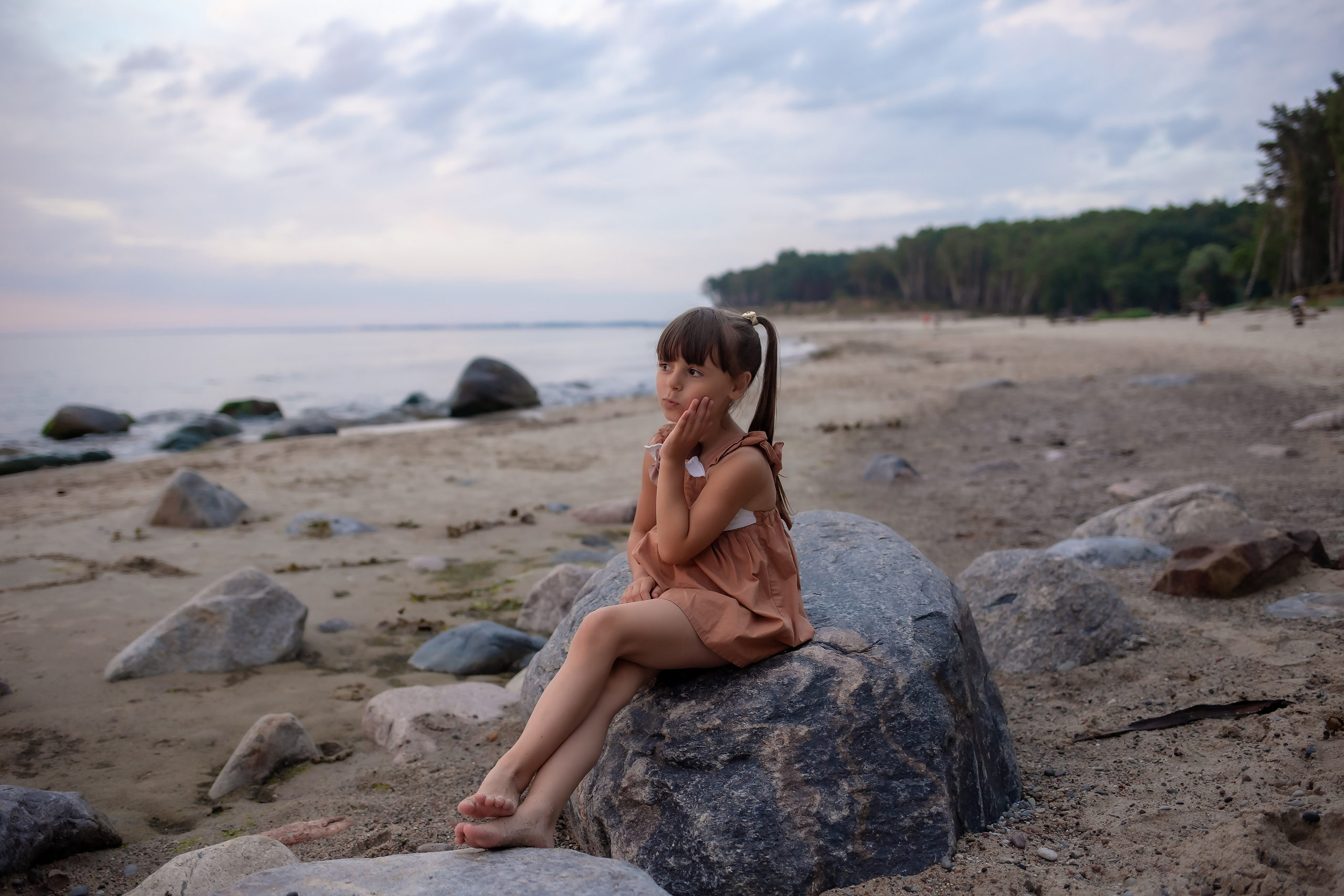Есеня, Леня и Аня. Закат в Куликово. Фотограф в Калининграде Решетникова Алина