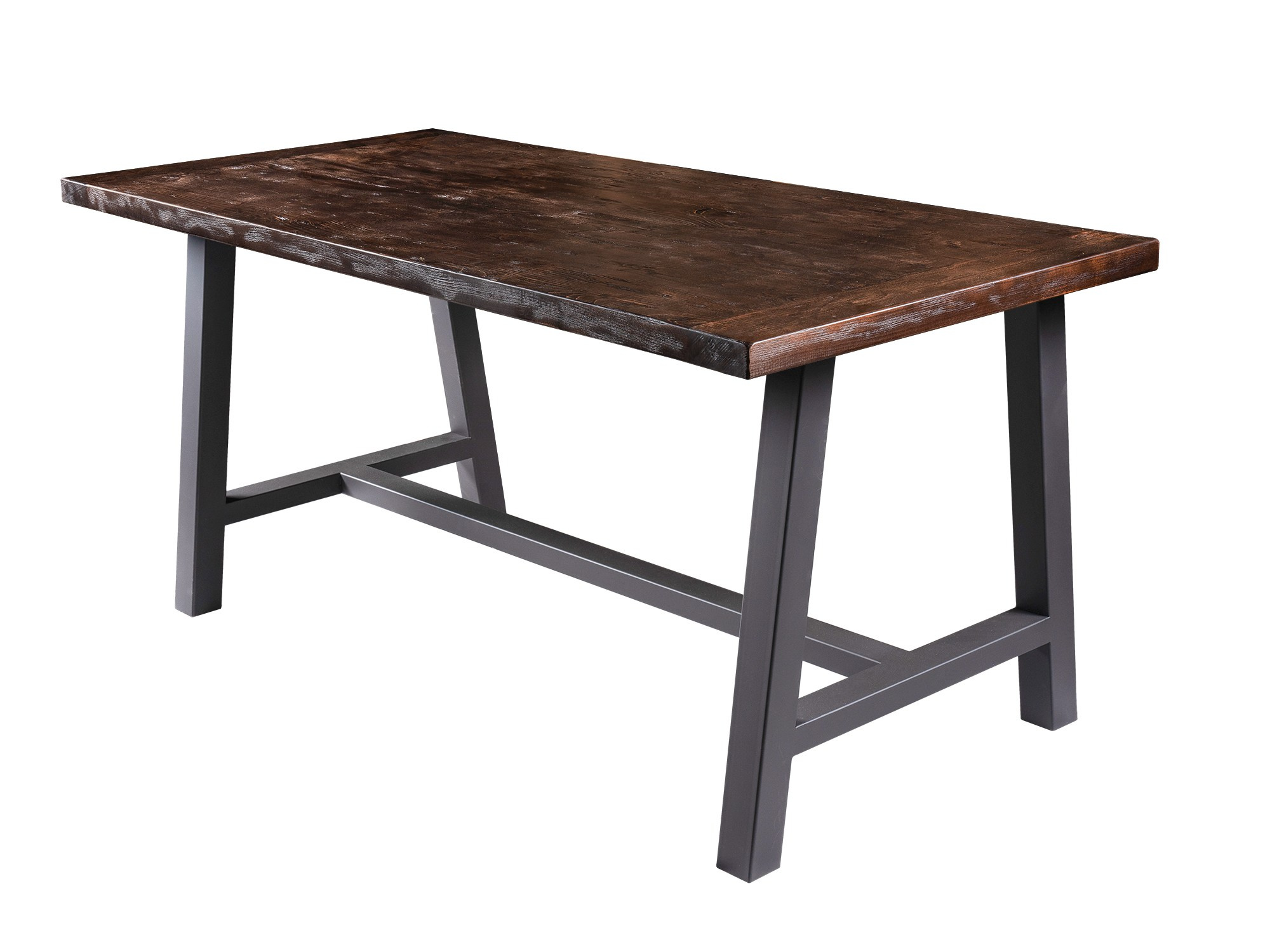 Стол с металлическими ножками и деревянной столешницей