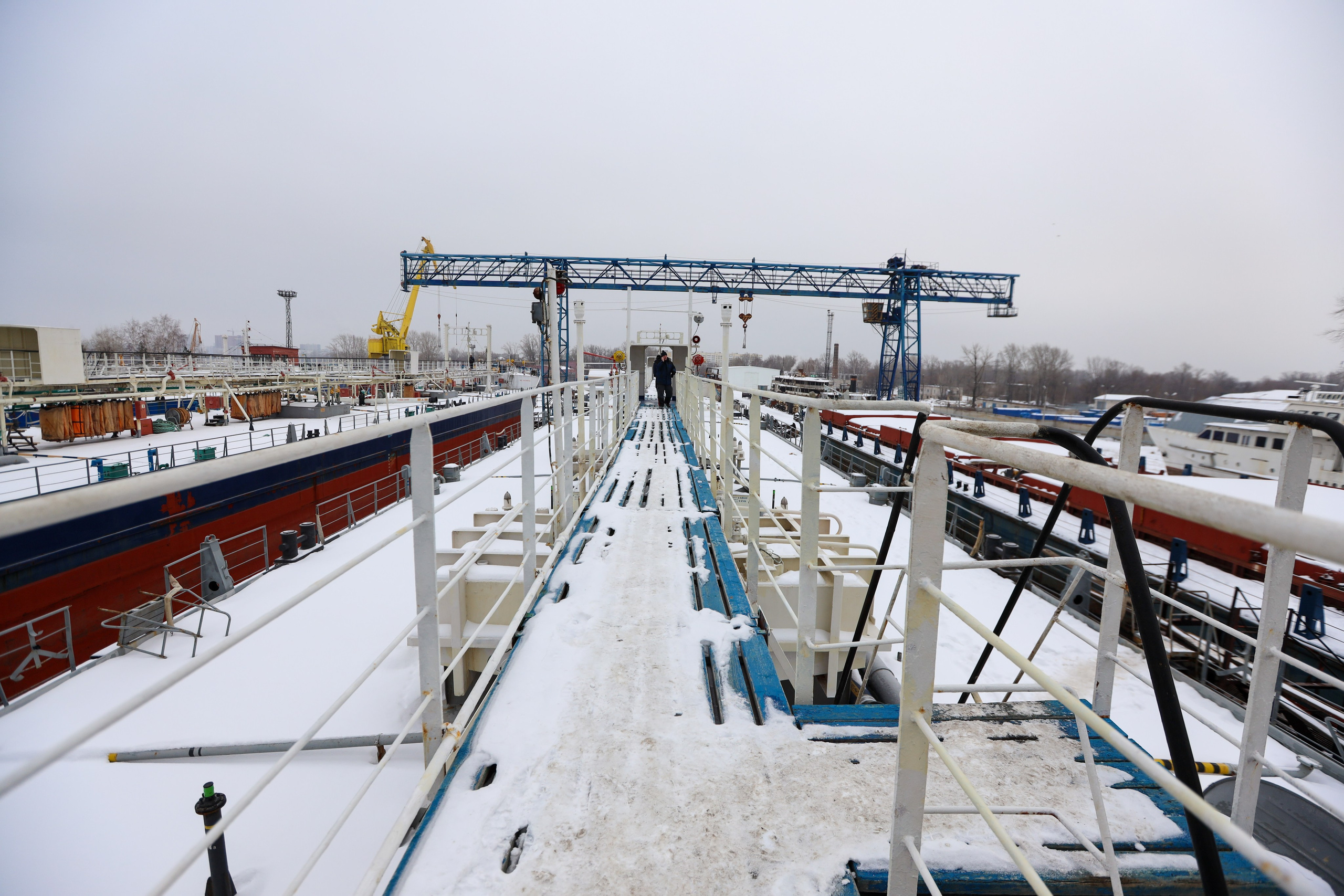 ЗАО нефтефлот Зимние фото + закаладка киля Судна. Фотограф в Самаре Максим Тырин