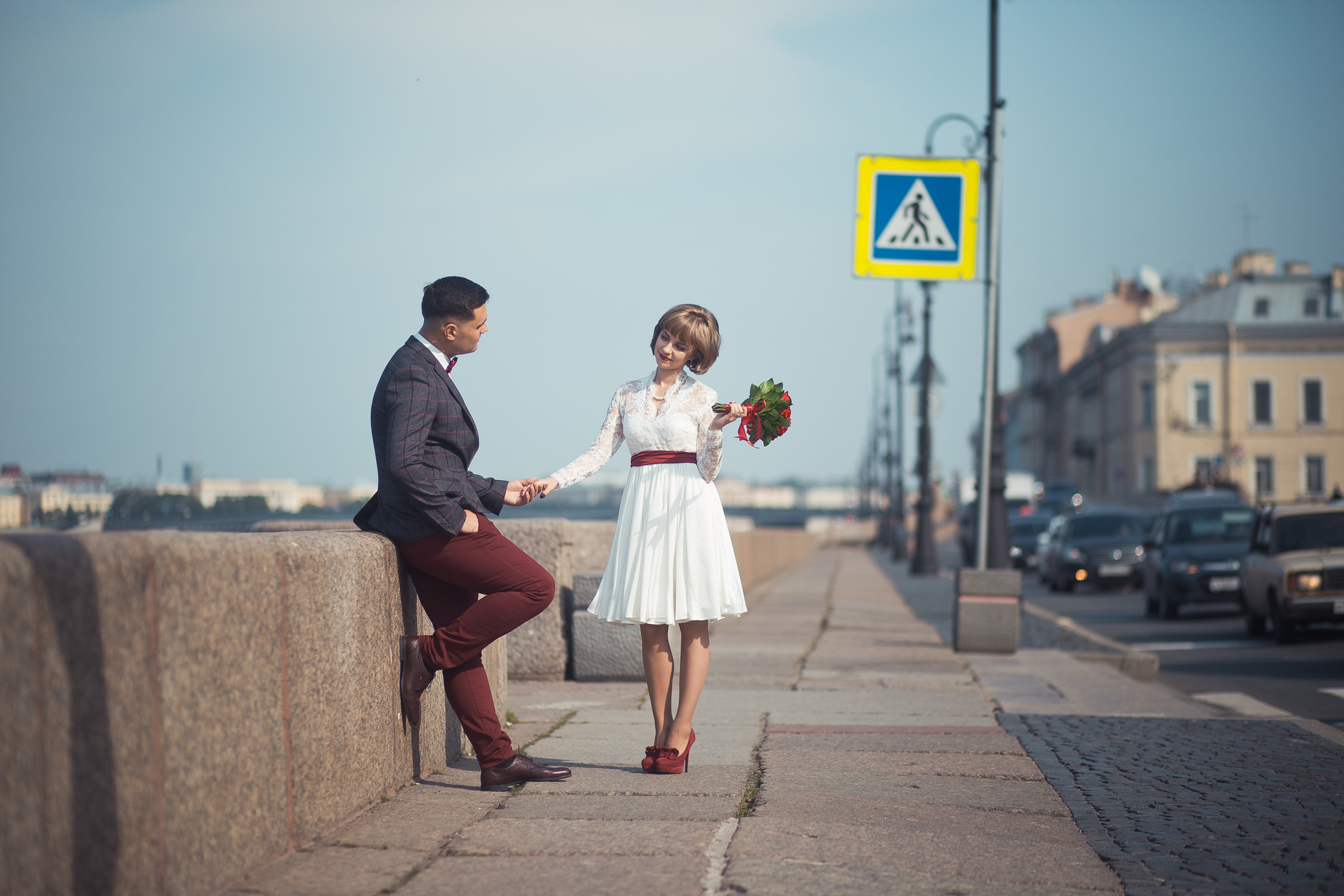 Молодожены, портфолио свадебного, свадебная прогулка, заказать свадебн. Свадебный фотограф в СПб Сергей Малиновский
