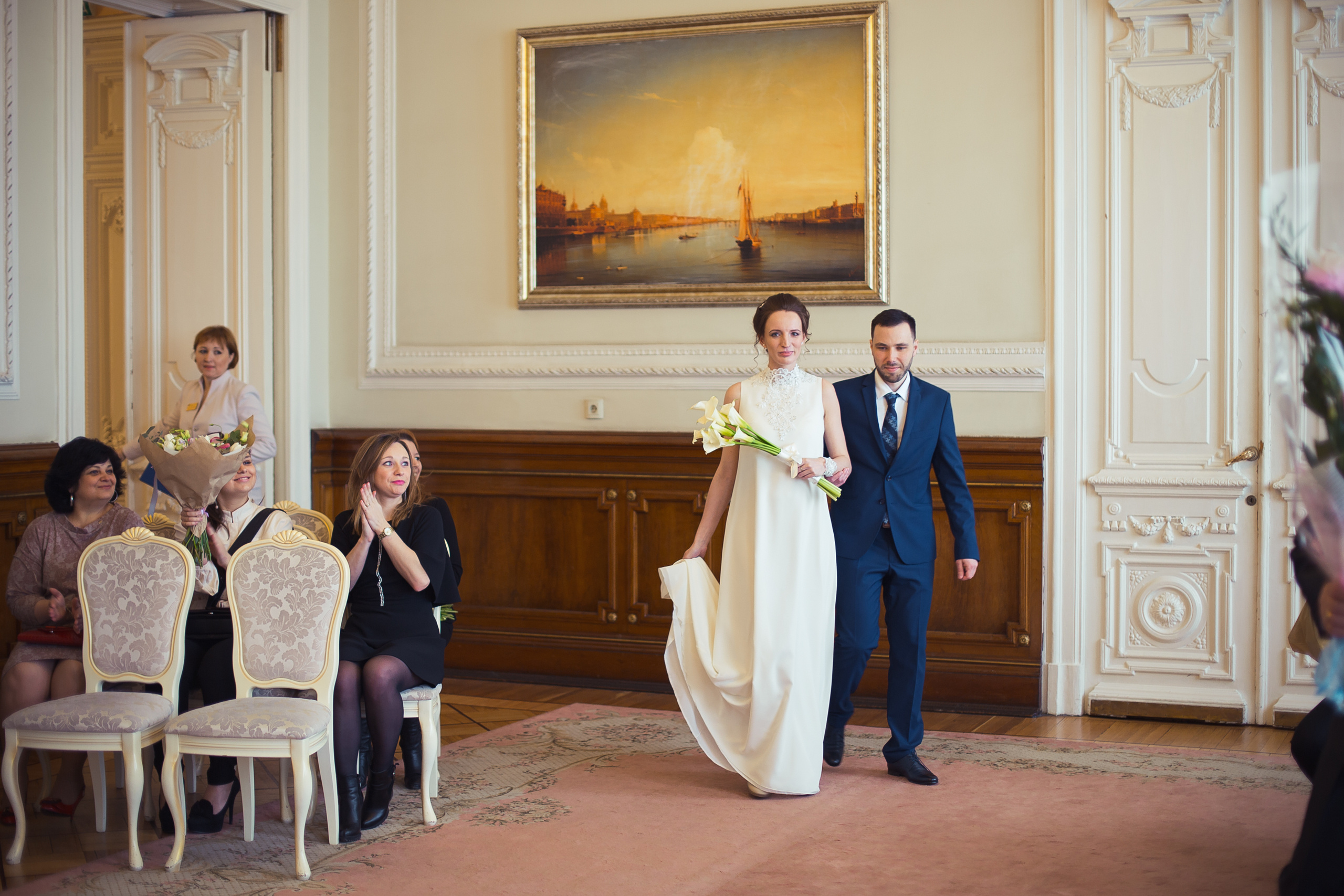 Молодожены, пример свадебных фотографий, жених и невеста, невеста буке. Свадебный фотограф в СПб Сергей Малиновский