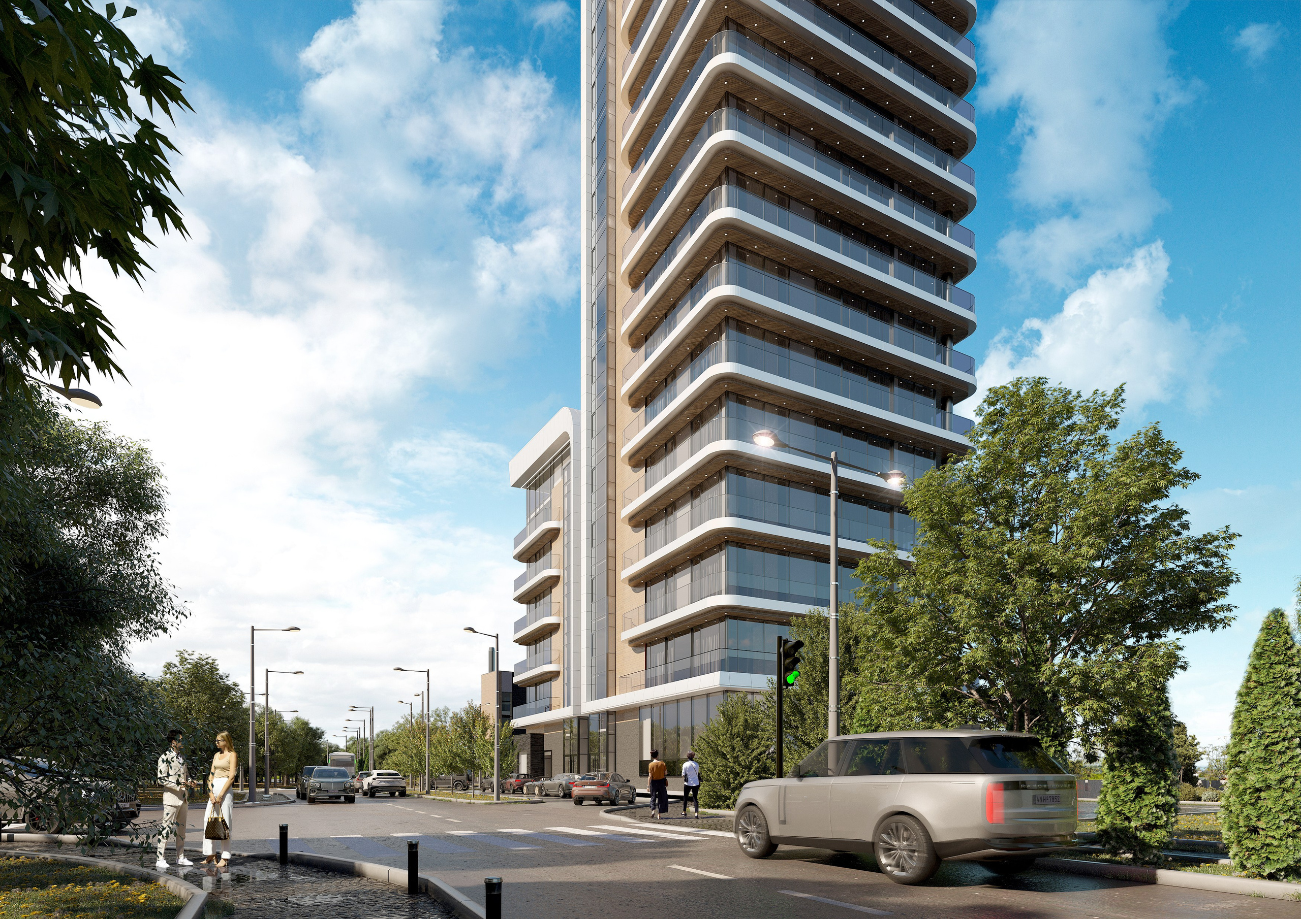 Высотное здание у набережной — 3D-визуализация архитектуры. 3Д Визуализация Интерьера и Архитектуры