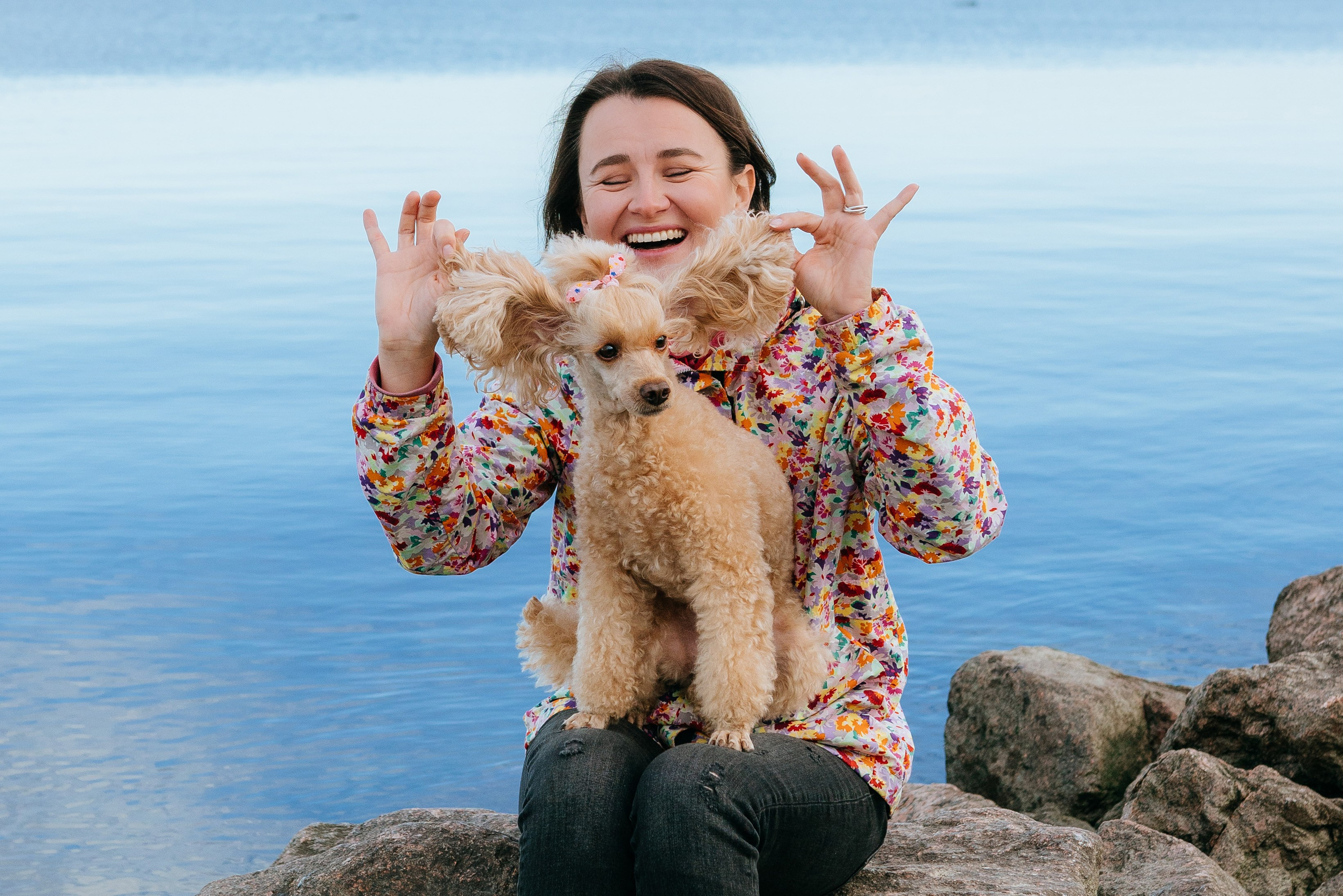 Фотосессия с собакой на пляже. Фотограф анималист в Спб недорого Олеся Майорова