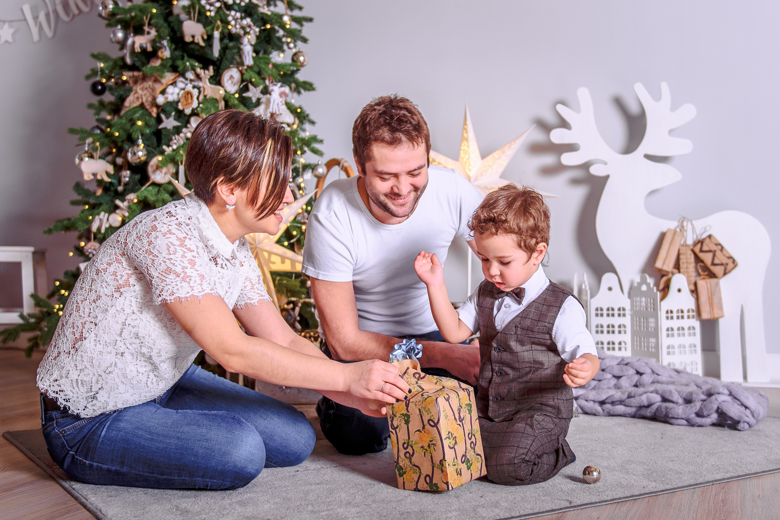 Новогодняя фотосессия в студии PROSTYLE. Свадебный и семейный фотограф в Москве Юлия Винник