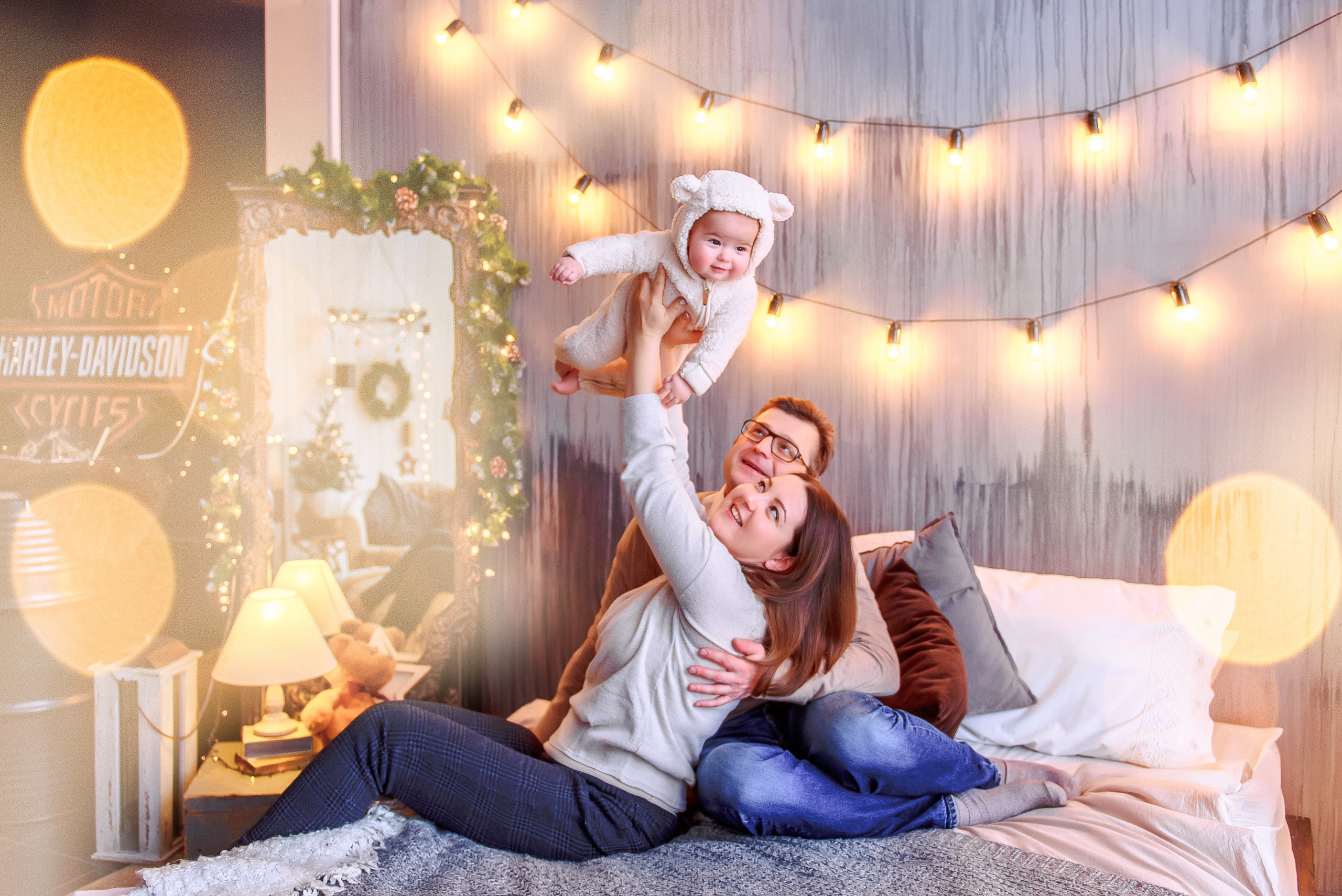 Семья Алексея и Ольги в фотостудии PROSTYLE. Свадебный и семейный фотограф в Москве Юлия Винник