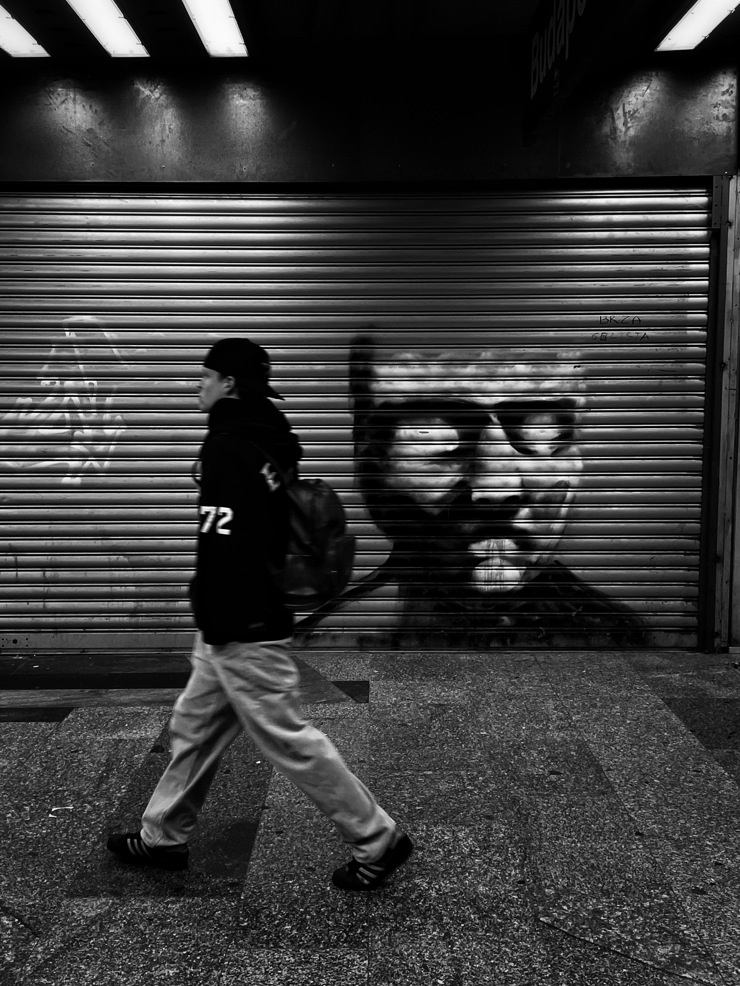 face in underground passage