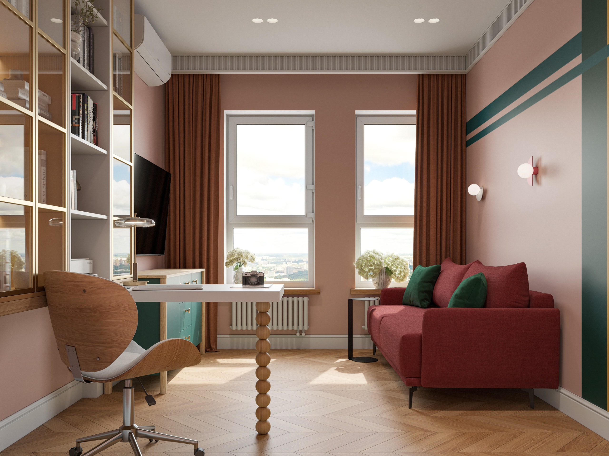 3D Визуализация Квартиры в Стиле Современная Классика с Яркими Цветами | Портфолио. Визуализатор интерьера в Москве | Брагин Кирилл