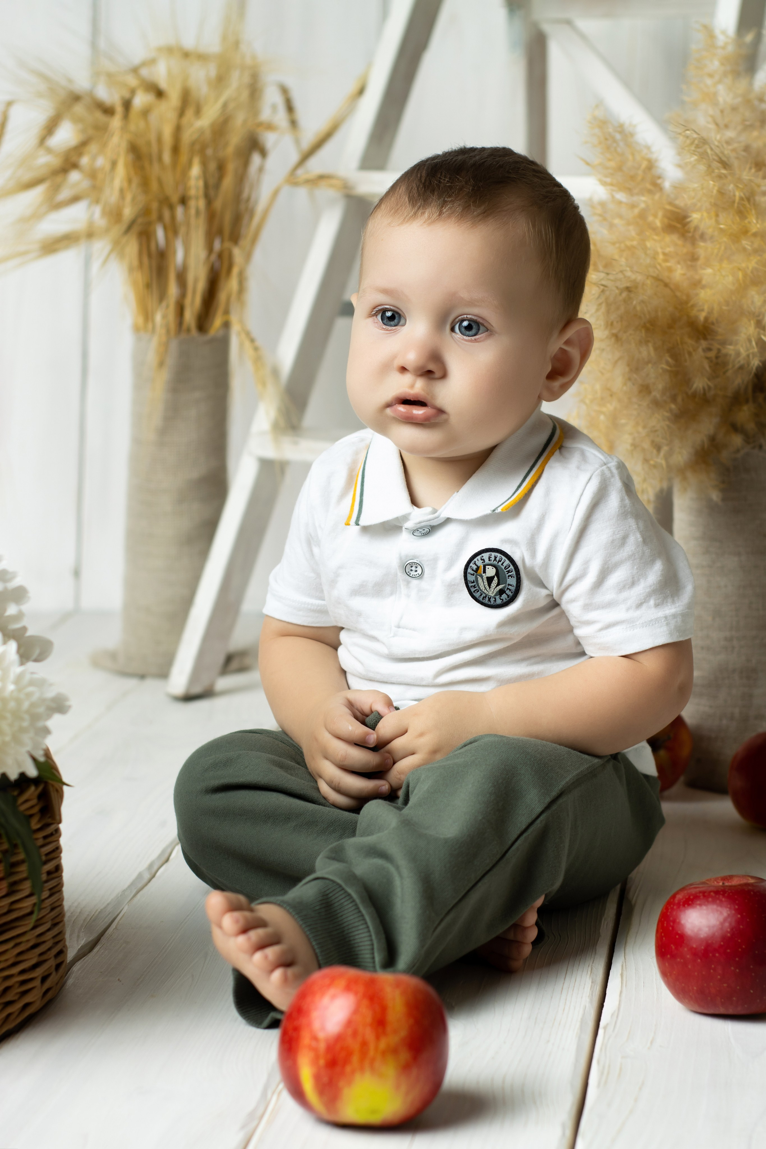 Фотосессия малыша до года, фотосессия с яблоками фотосессия с корзиной яблок,фотосессия в стиле минимализм, фотосессия малыша, яблоки, фотосессия малыша до года Омск, годик, фотосессия в студии, фотосессия в студии Омск, фотосессия малыша с яблоками, фотосессия малыша с корзиной яблок
