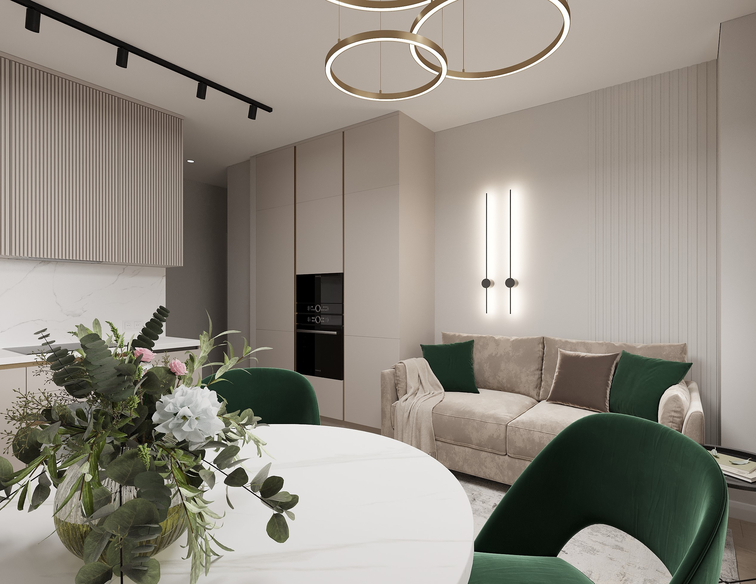 Квартира с зелеными акцентами г. Находка. Дизайн интерьера / Дизайн-проект / Лебедь Юлия