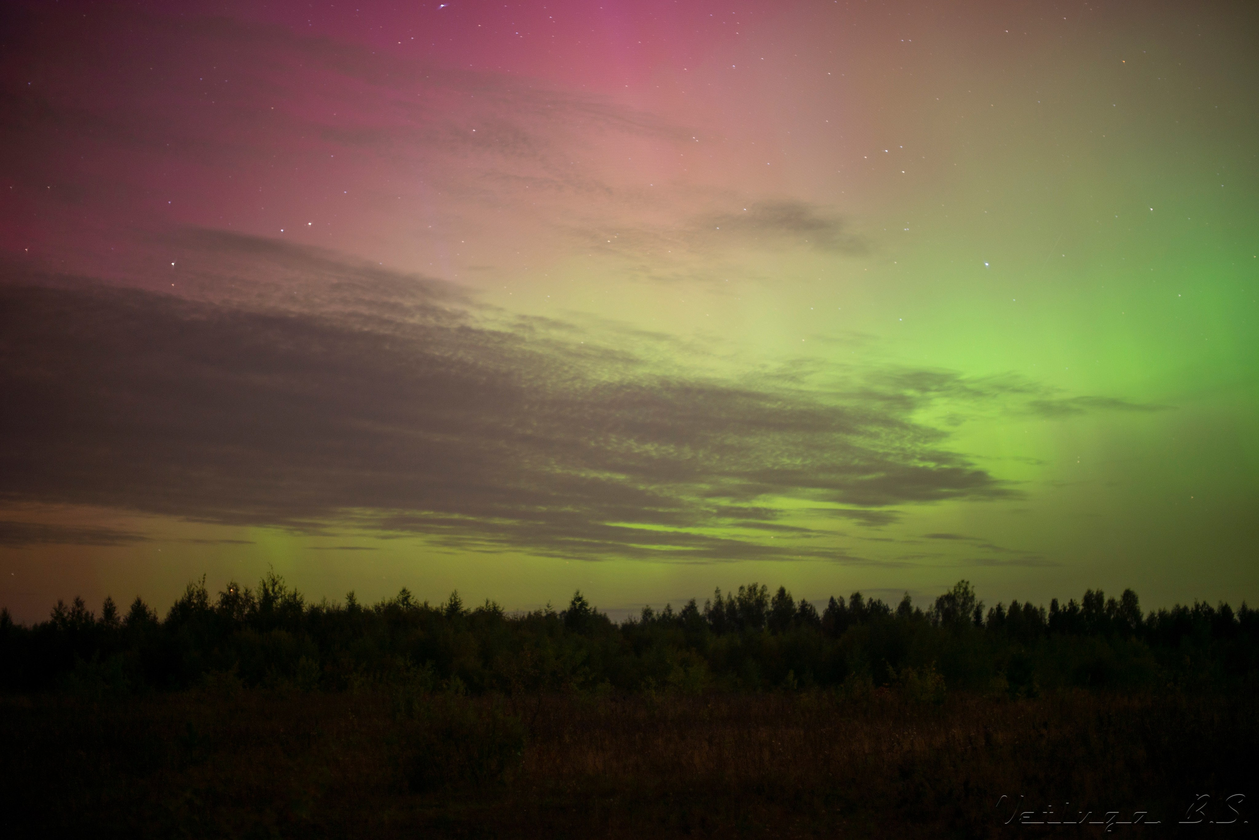 Северное сияние. Фотограф в Ветлуге Сергей Белов (VETLUGA B.S.)