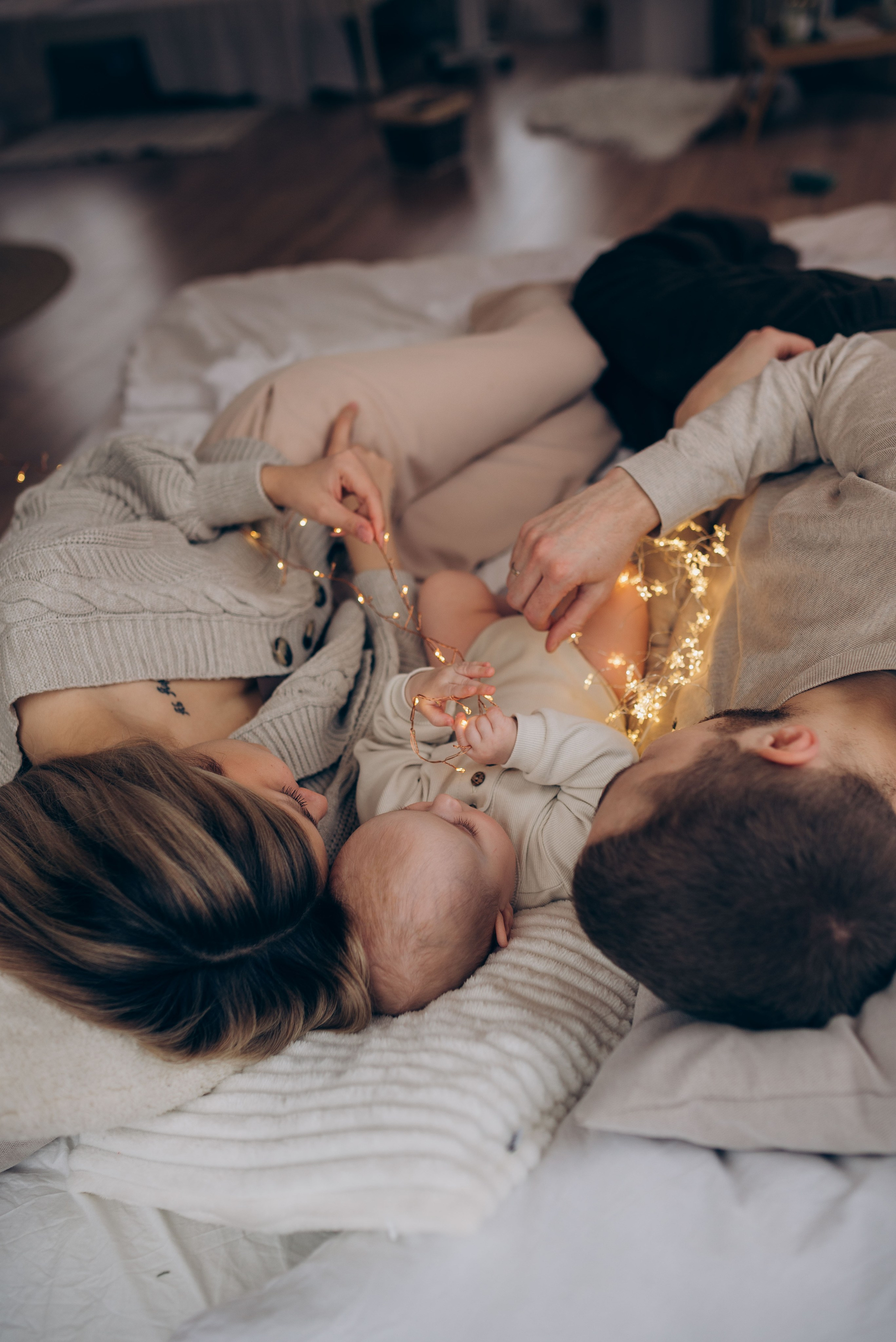 Семейная новогодняя фотосессия в студии. Семейный фотограф в Домодедово и Москве Елена Пичугина