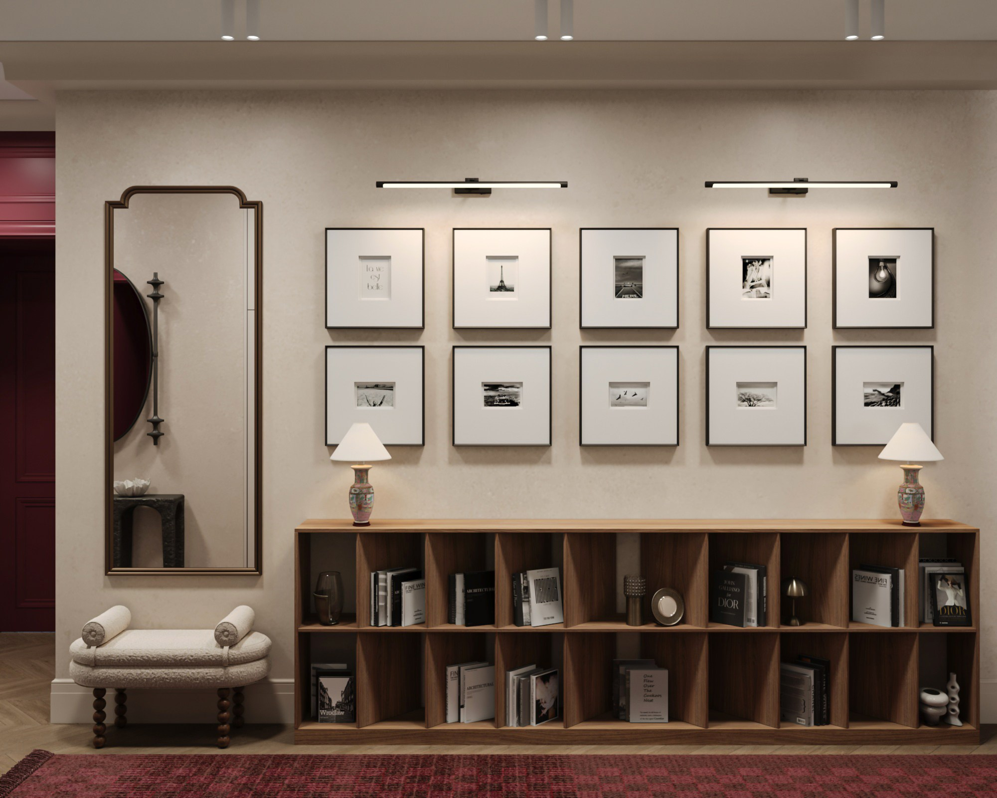 современный интерьер с винтажными элементами в квартире СПб