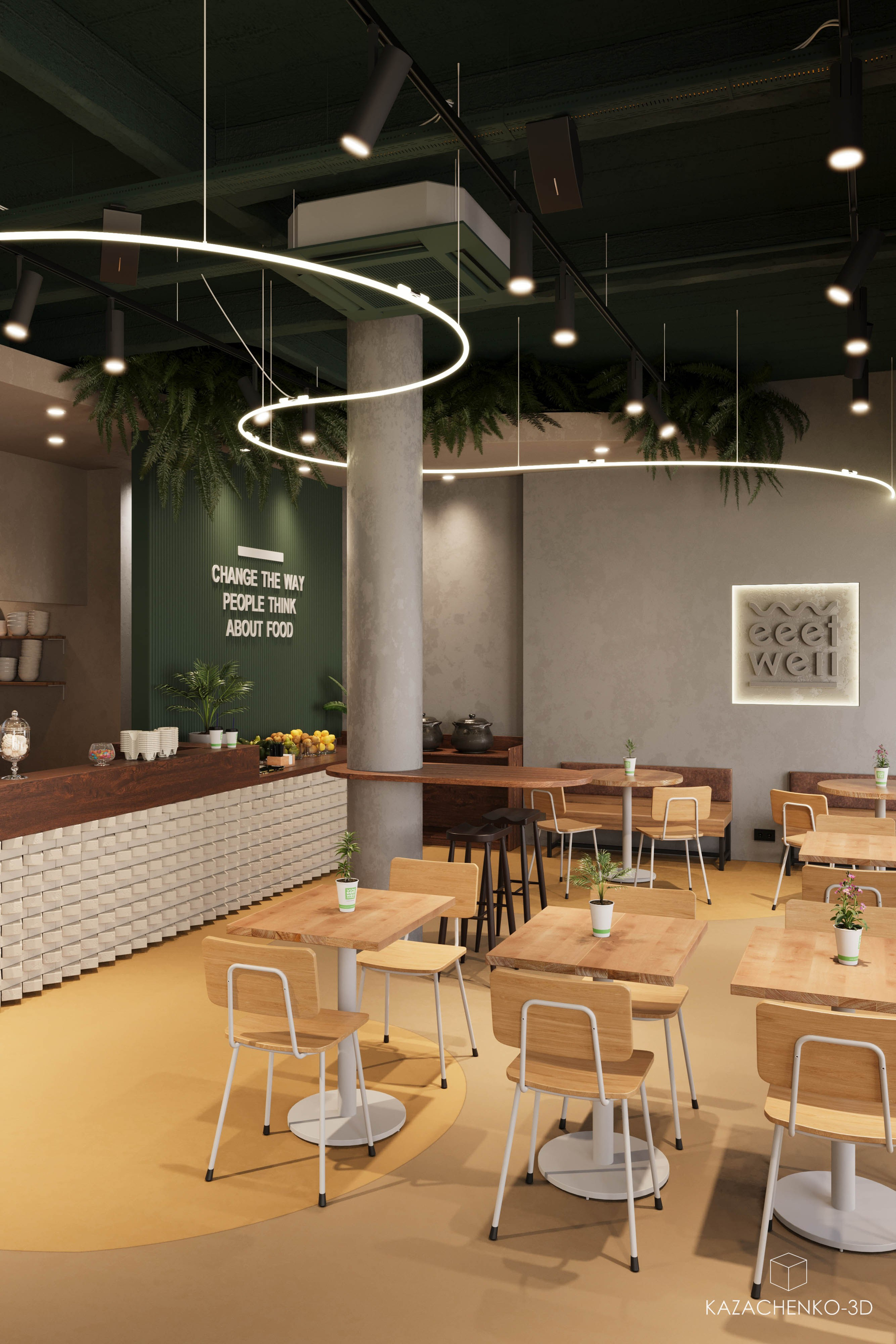 Ресторан Eeetwell Restaurant. 3D-визуализатор Роман Казаченко