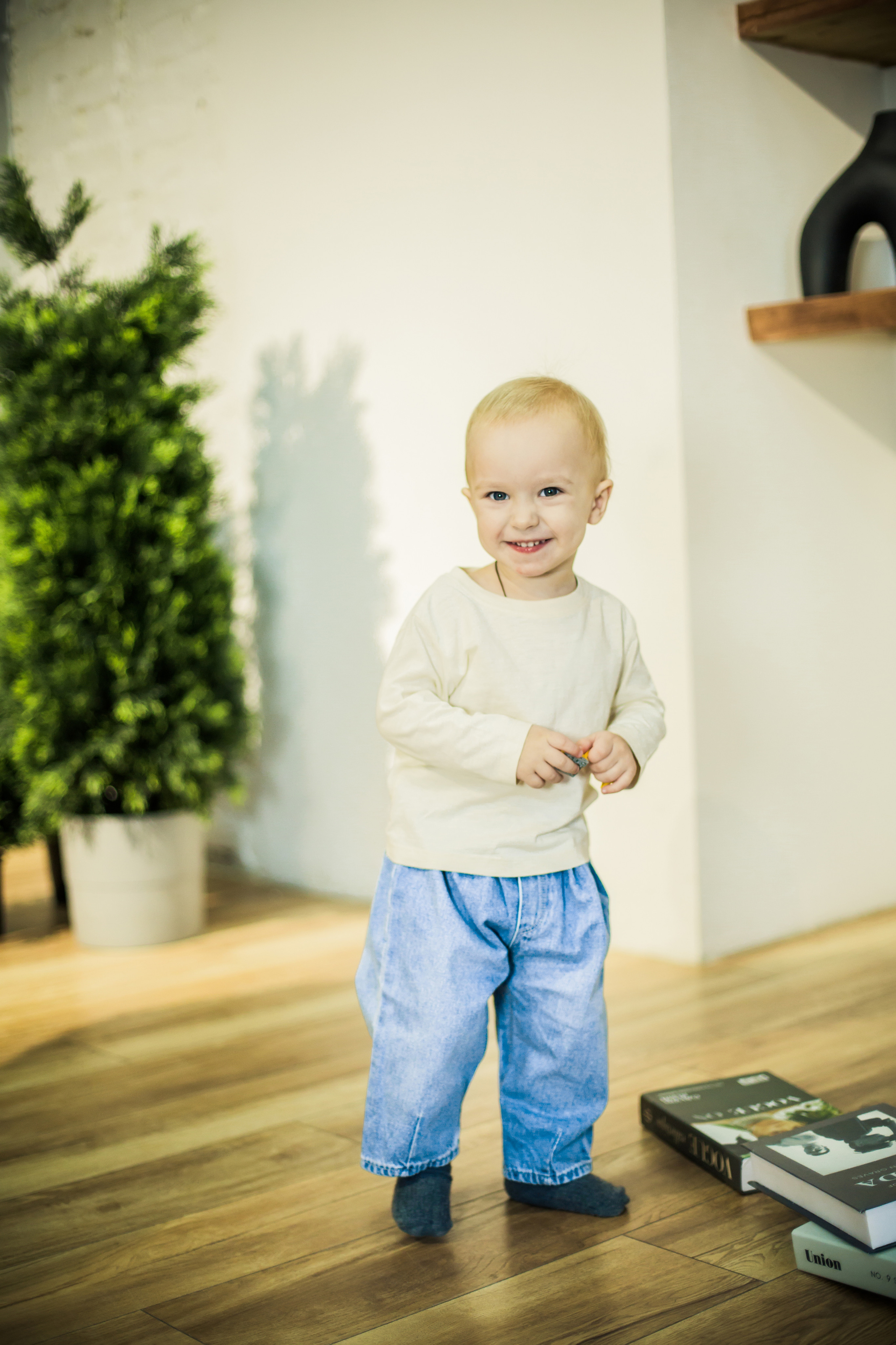 Фотосессия отца с маленьким сыном в студии. Детский, свадебный и семейный фотограф Юлия Курбатова, Санкт-Петербург