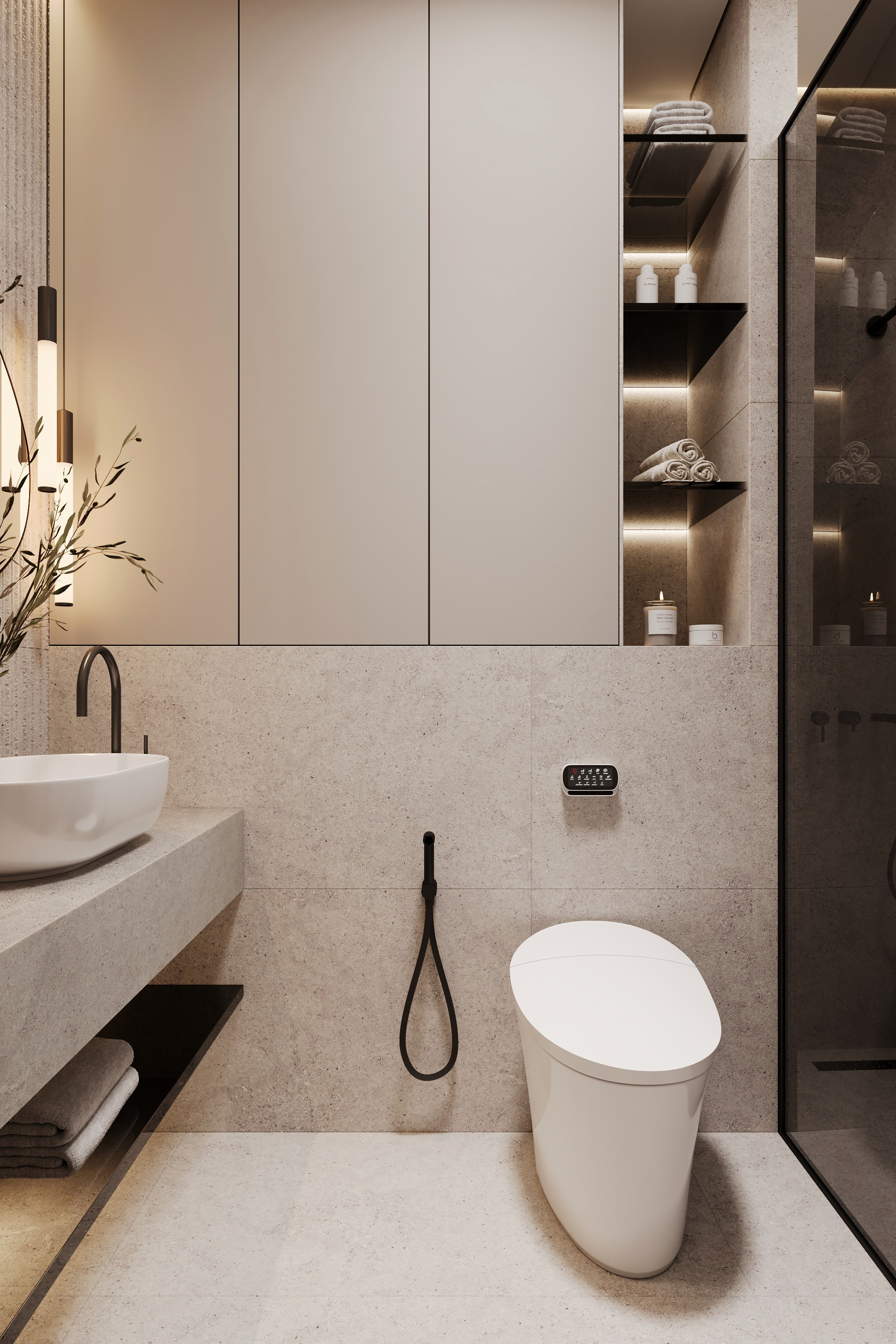 Bottle and Beige. Дизайн интерьера | 3D визуализация | Миланская Марина