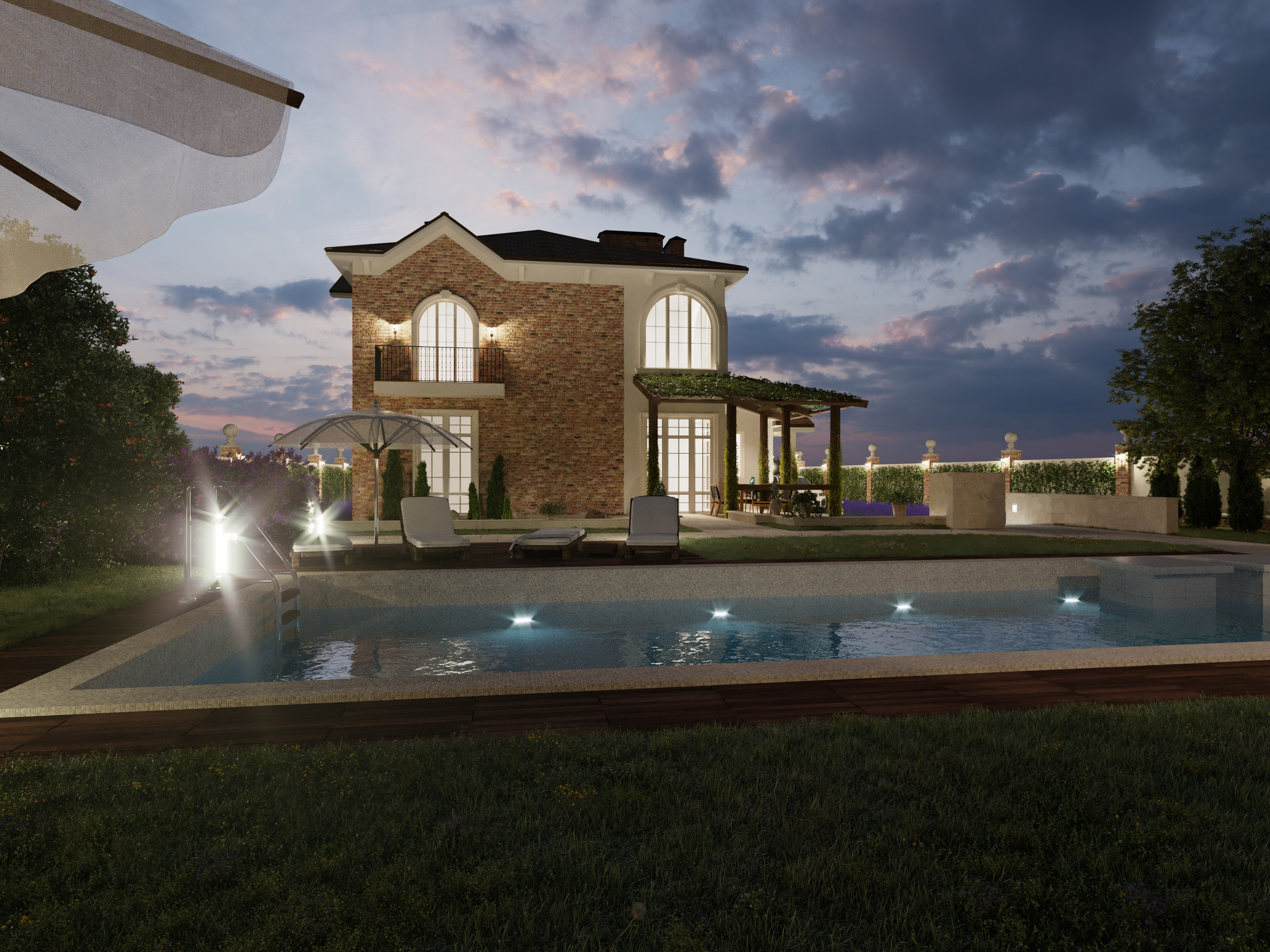 Cottage in Goryachy Klyuch. 3D INTERIOR AND ARCHITECTURE VISUALIZATION