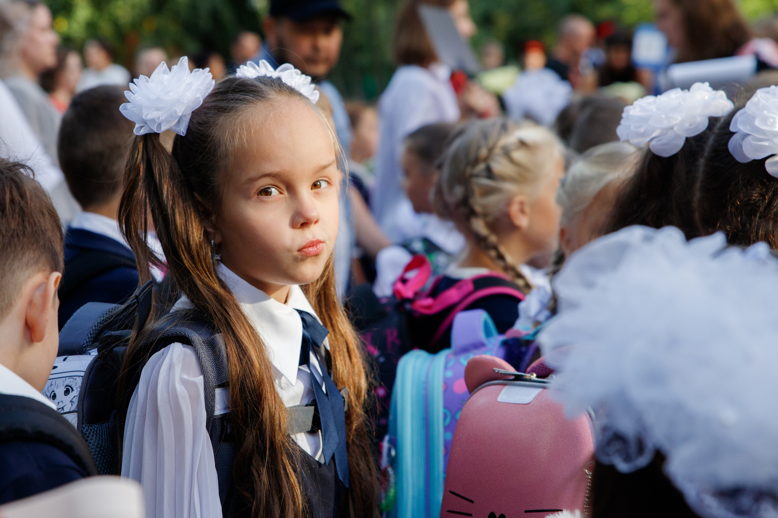 Репортажная съемка первого сентября для первоклассников. Семейный и школьный фотограф в Москве Анна Ткач