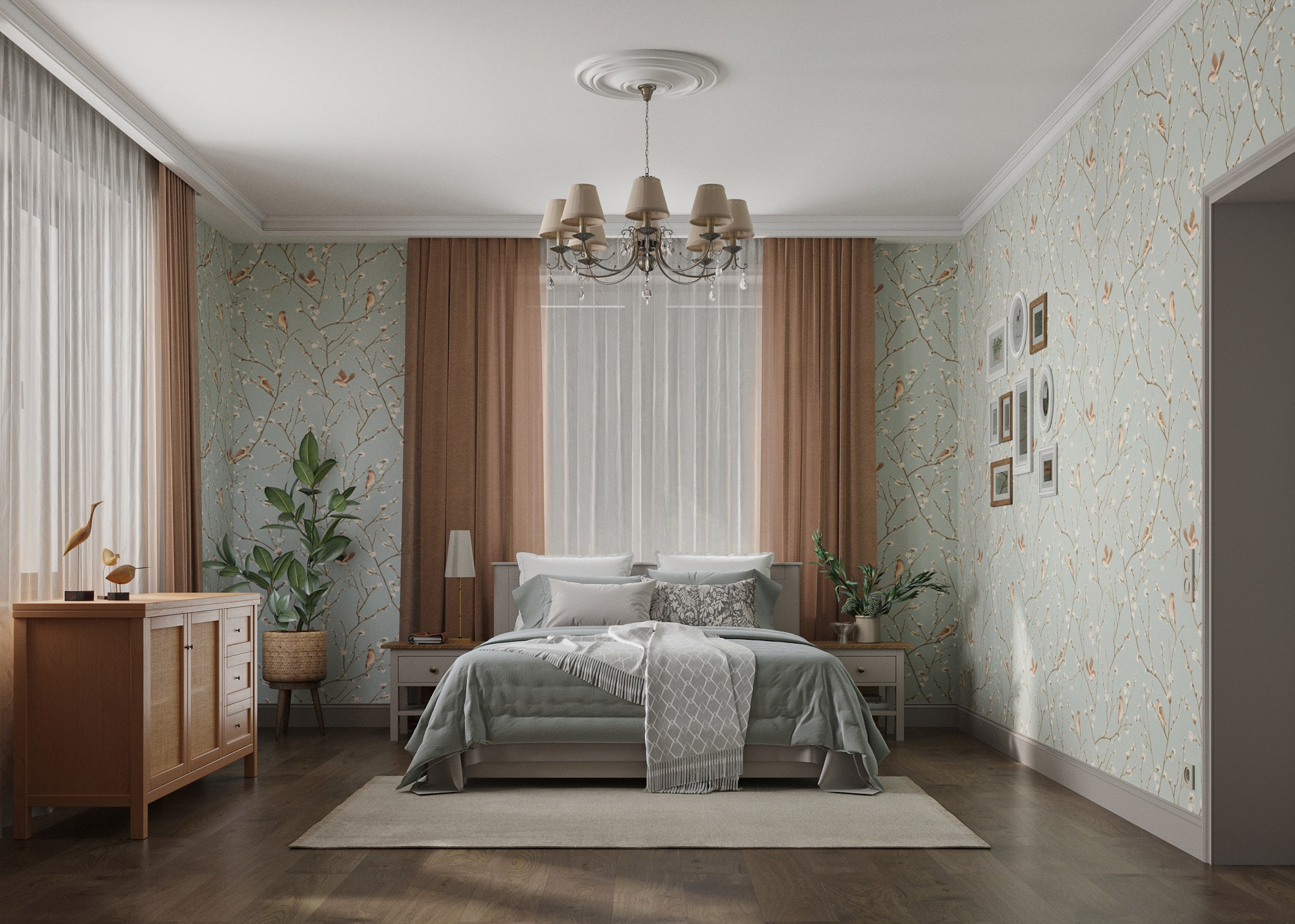 Визуализация интерьера дома в деревне Калки. 3d визуализатор marybond3d