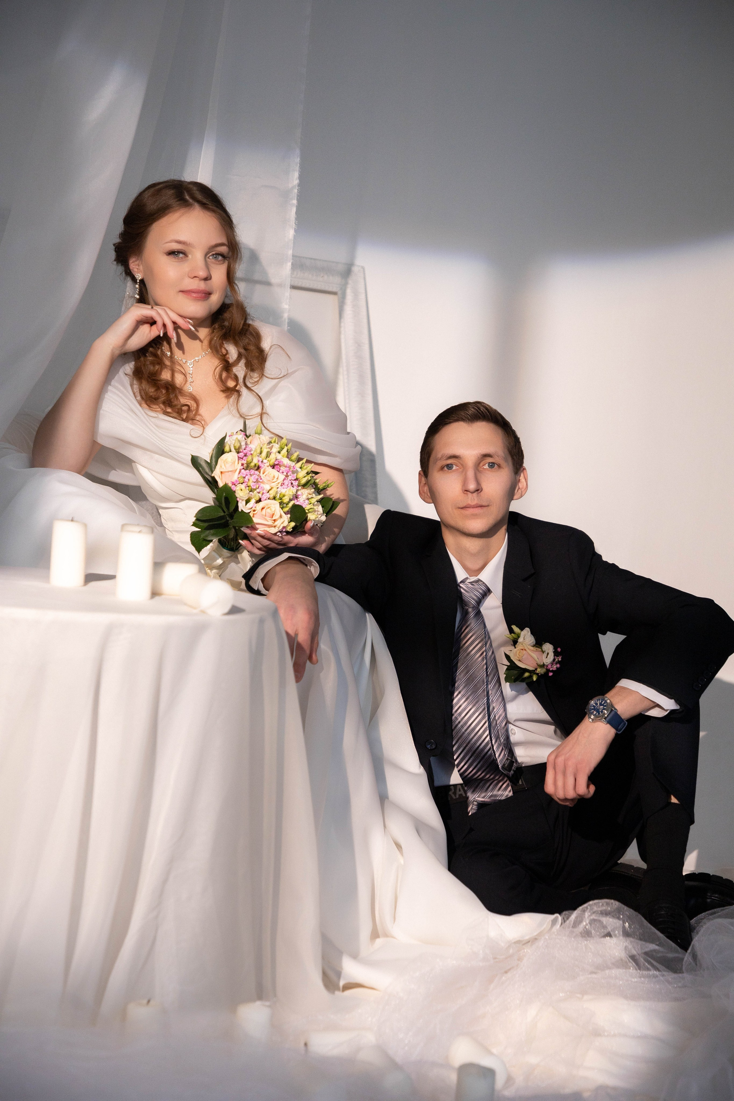 Свадебная фотосессия в студии. Фотограф Анастасия Тихонова