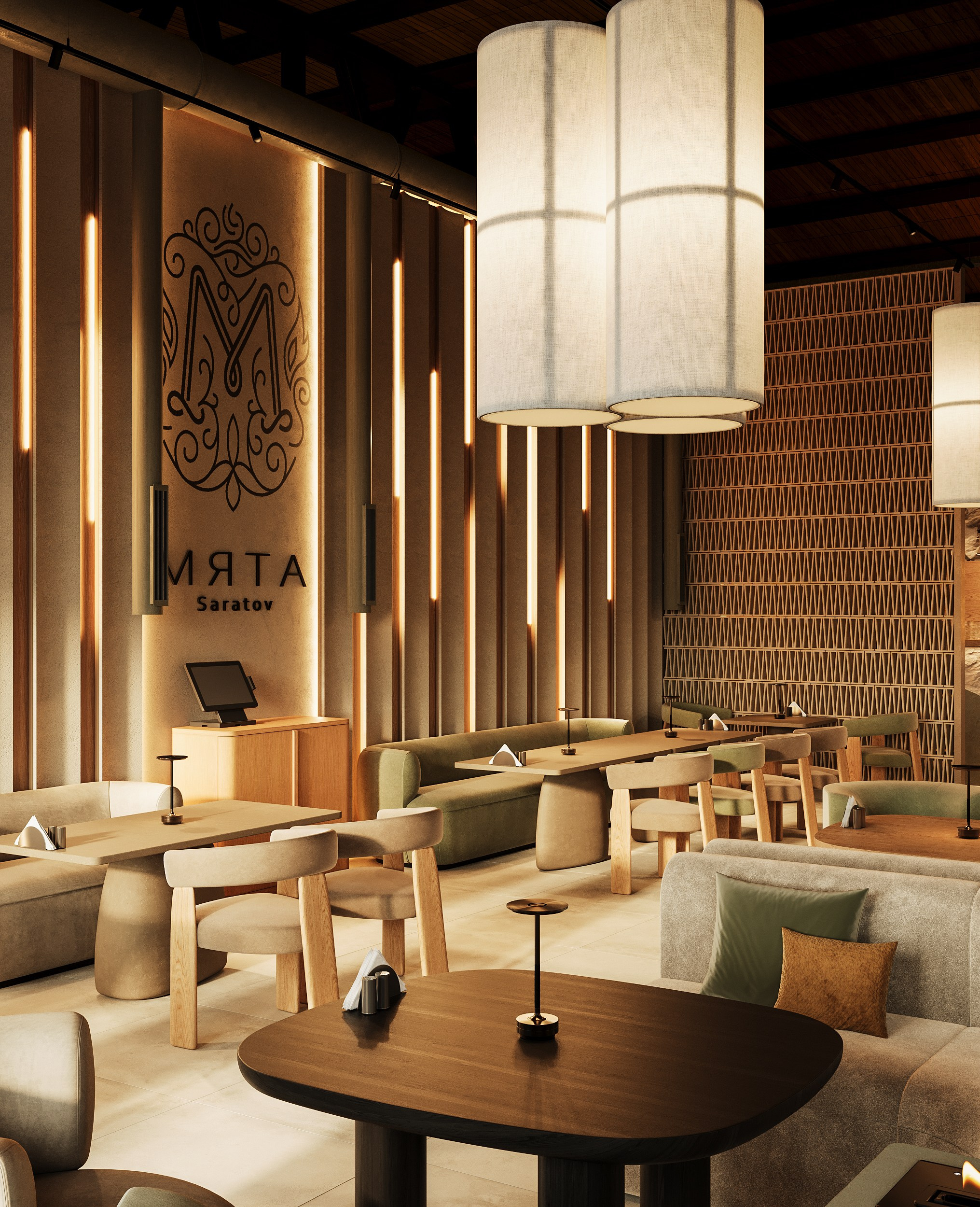 Кальянная Мята Lounge. Концепт и визуализации для One Two Home. 3D Визуализация