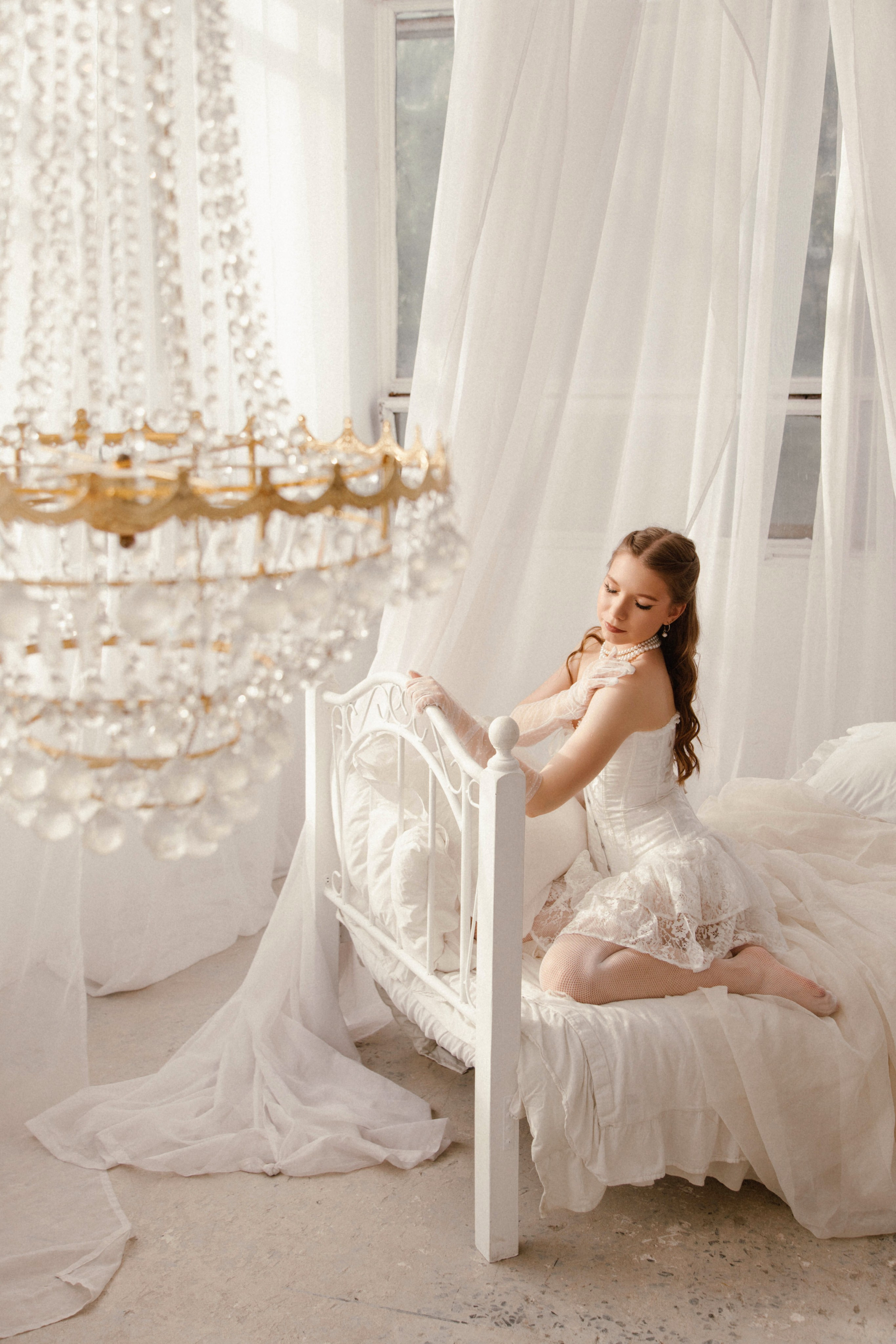 Марина. Фотосессия в студии, винтаж, женская съемка. Фотограф Ксения Третьякова, Санкт-Петербург