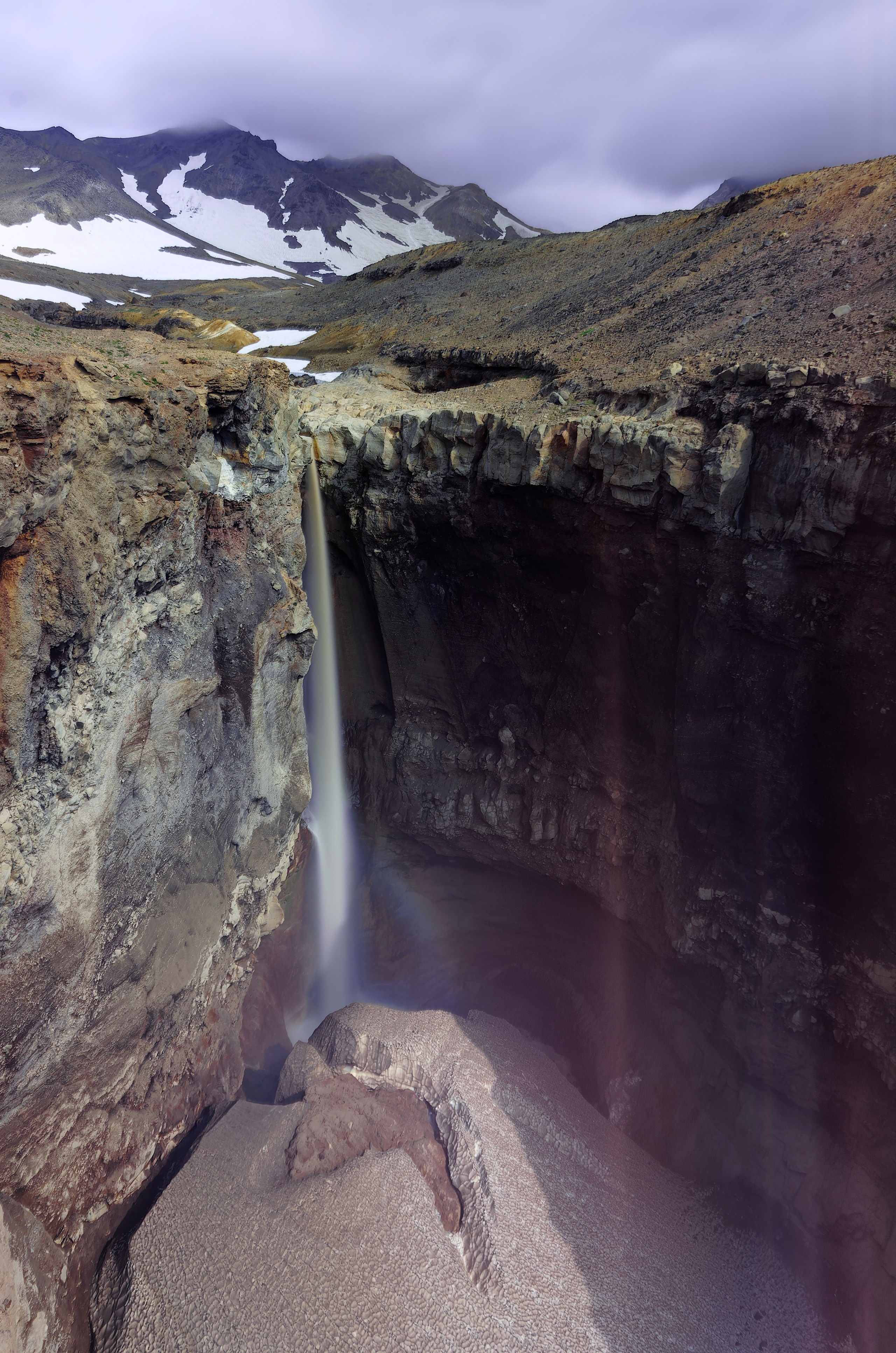 Камчатка, вид на водопад Опасный