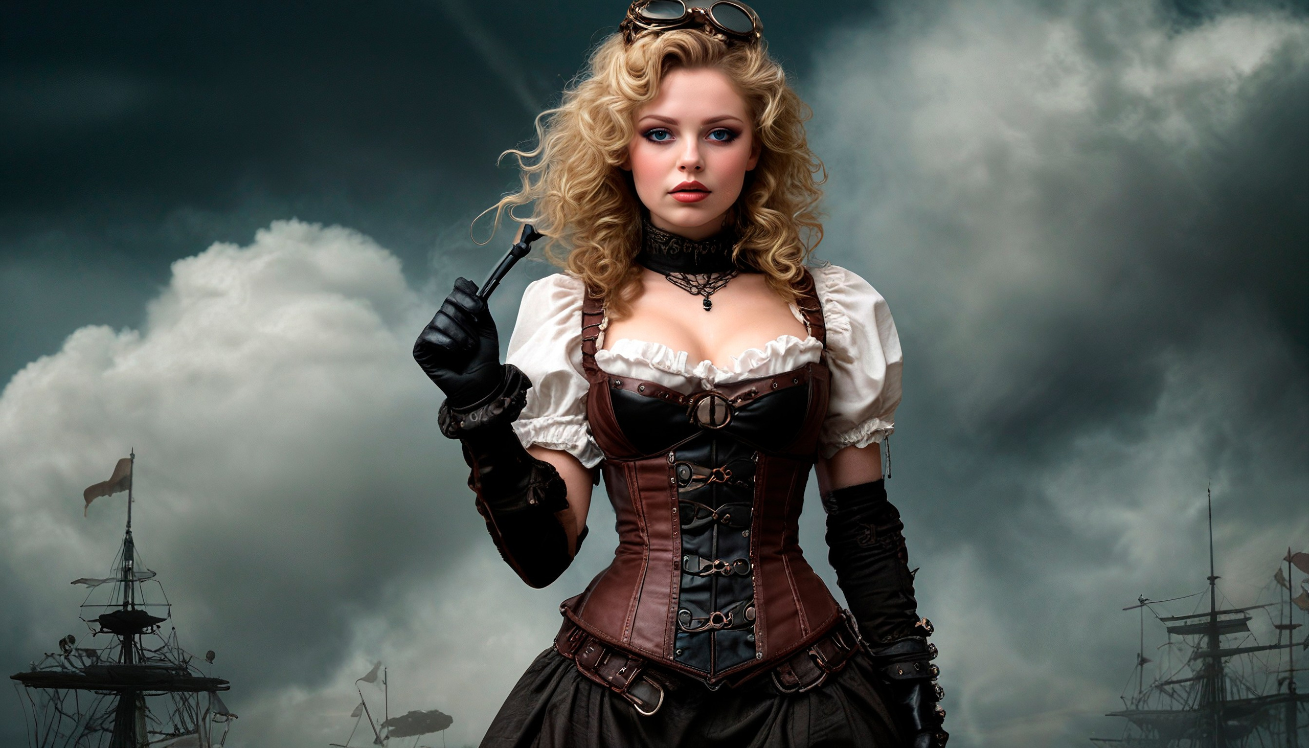 Alice is in Steampunk Country..There are clouds of smoke and steam all around, the roar of steam engines, the smell of burning coal...