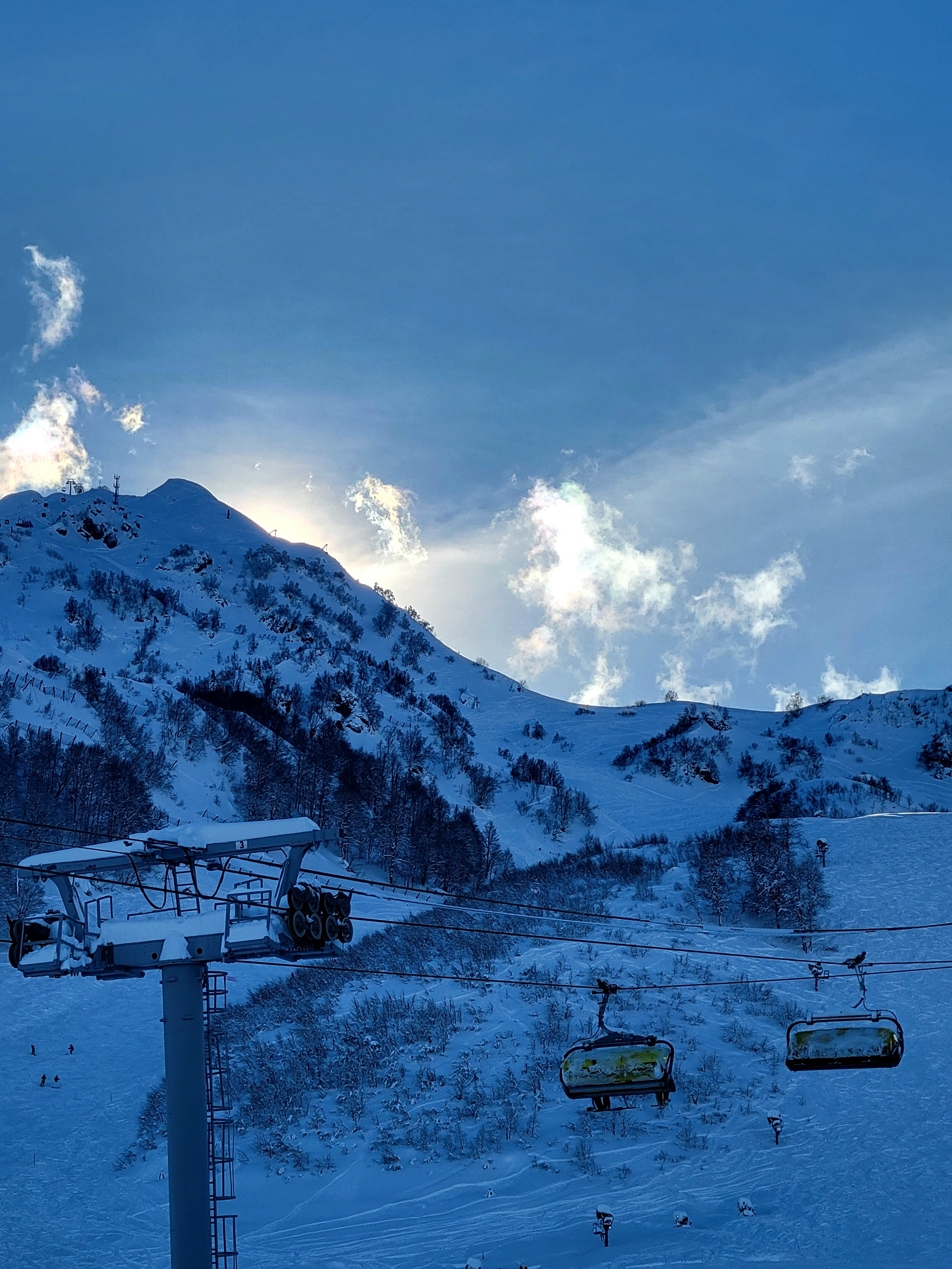 Зная логистику и схему трасс откатались весь день без очередей. Но т.к. пришлои мало, а нижние трассы были в ужасающем состоянии - покатались мало