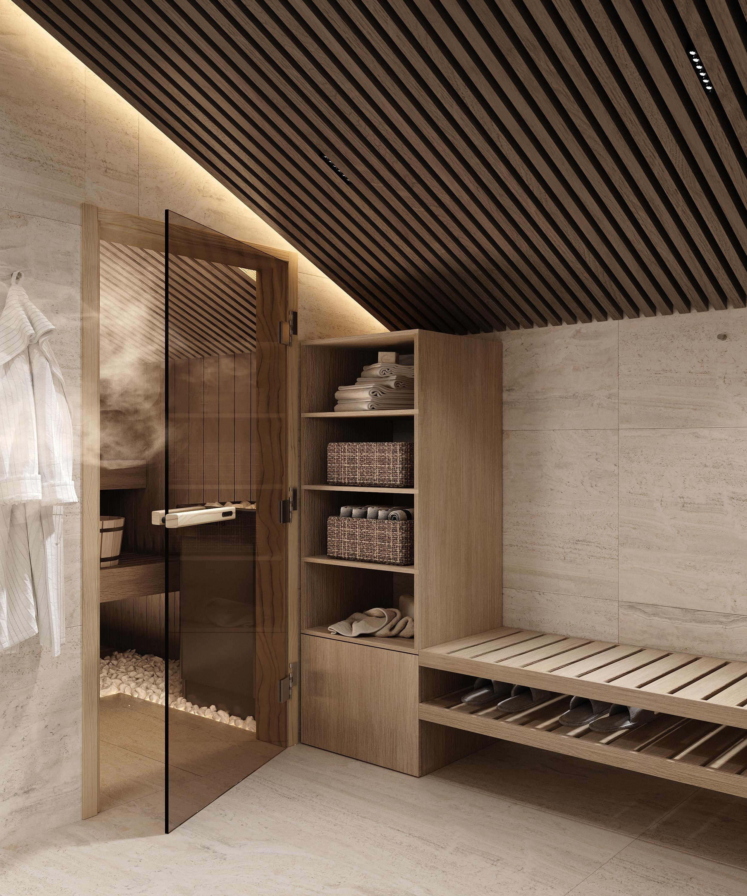 Сауна в частном доме. Дизайнер интерьера Еремина Юлия