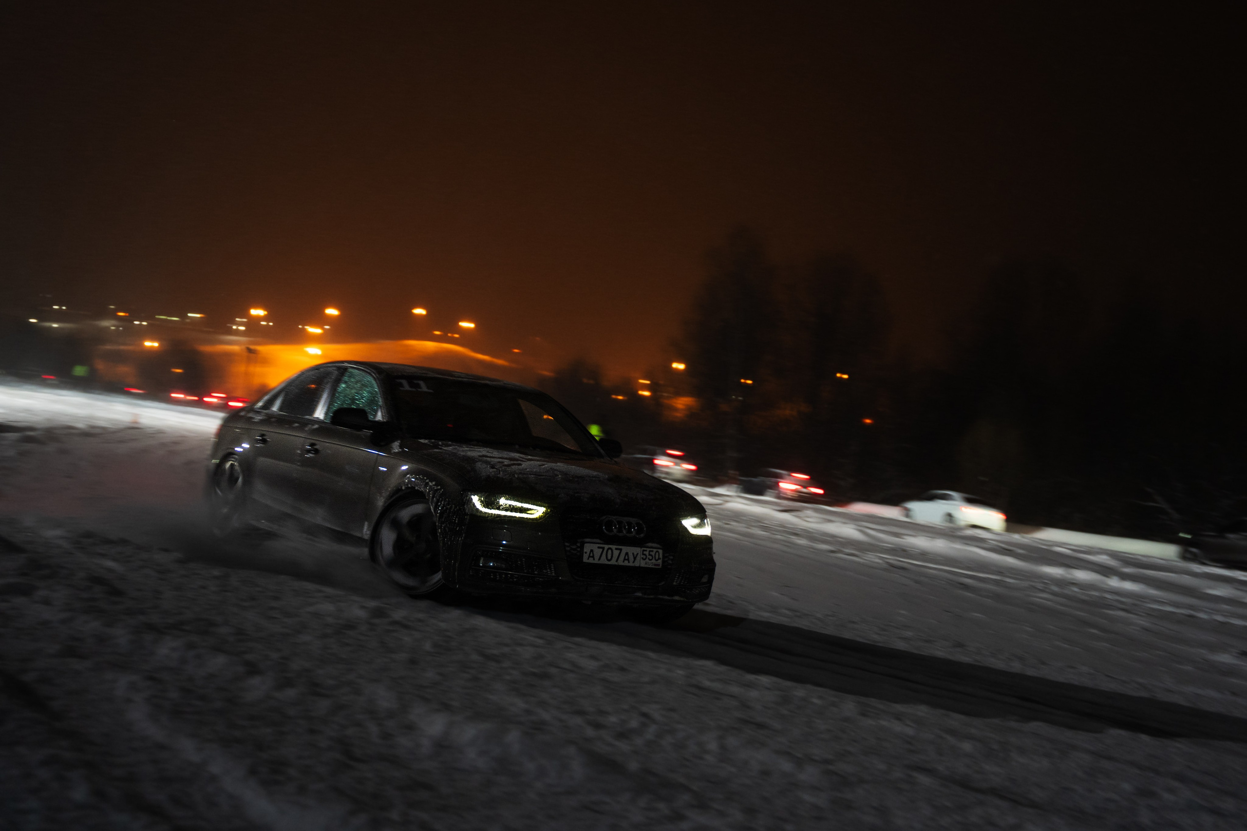 Зимний дрифт Audi. Автомобильный фотограф Москва