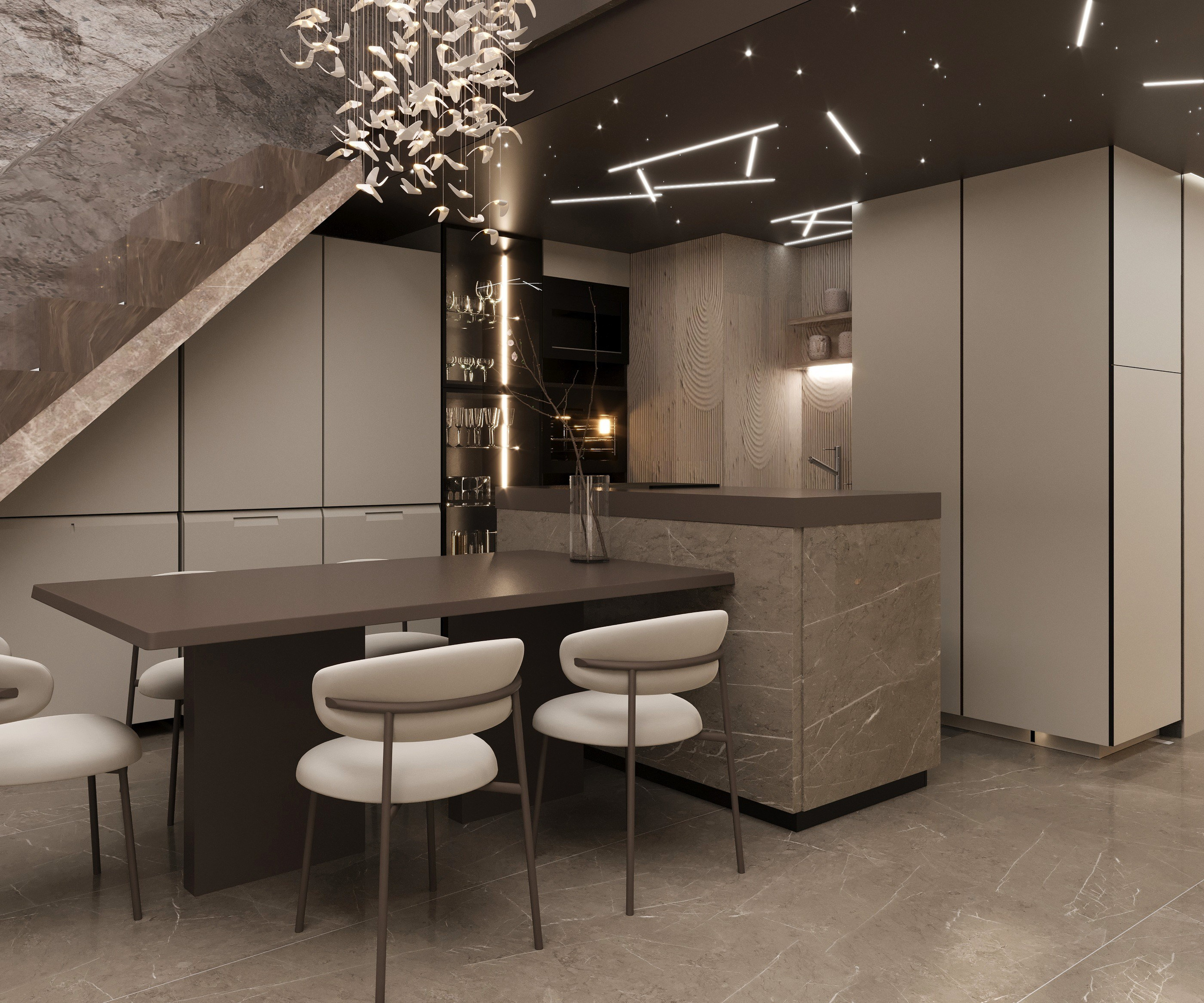 Двухуровневая квартира Кухня-гостиная. Design ViVi — Создаем пространство в котором хочется жить