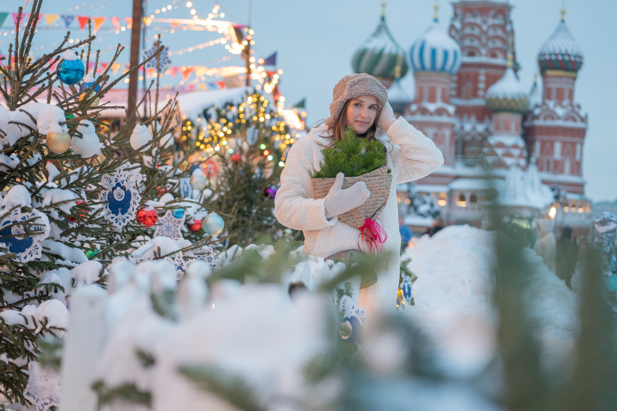 Прогулка по зимней Красной площади. Портретный фотограф Олеся Владимирова в Москве