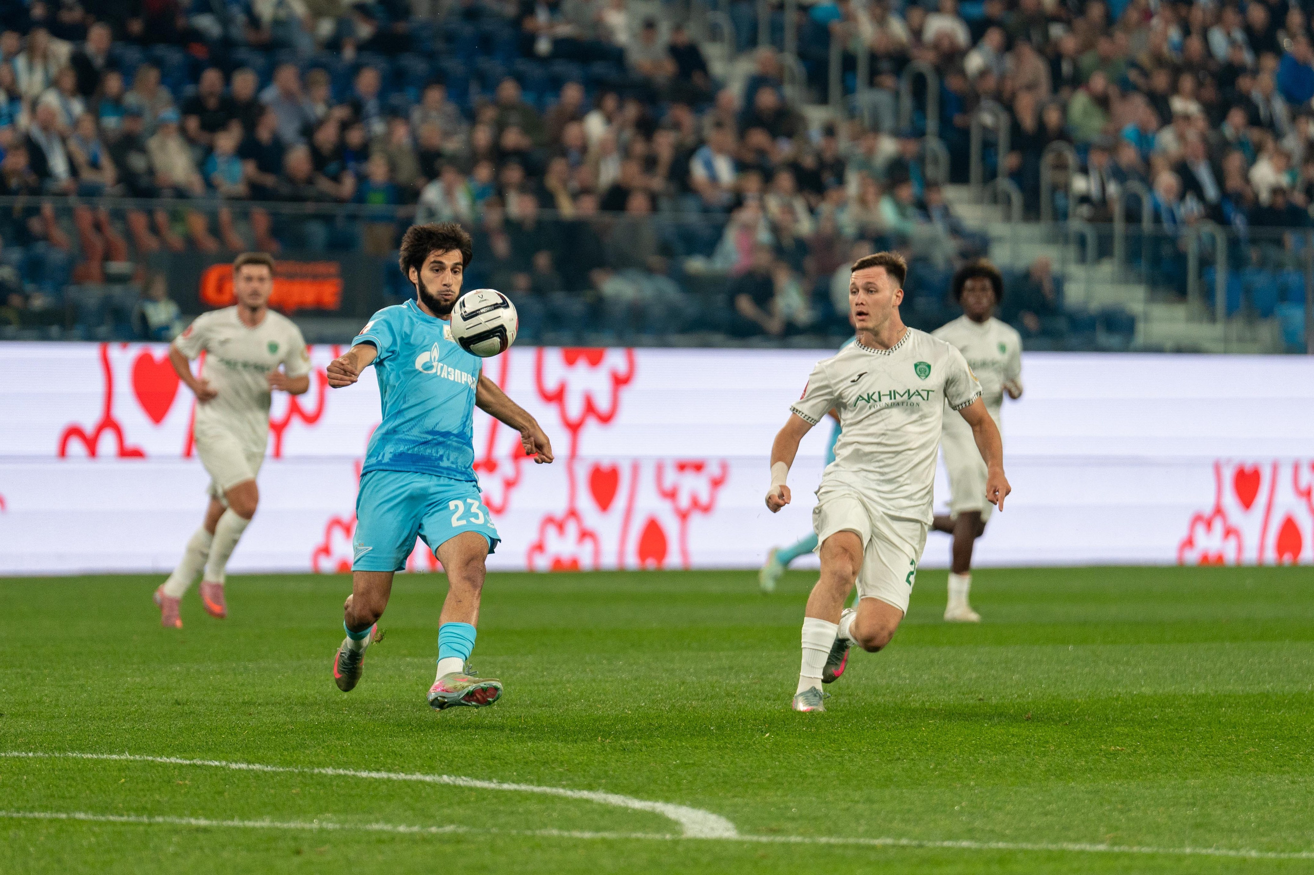 Момент матча Зенит–Ахмат на Газпром Арене