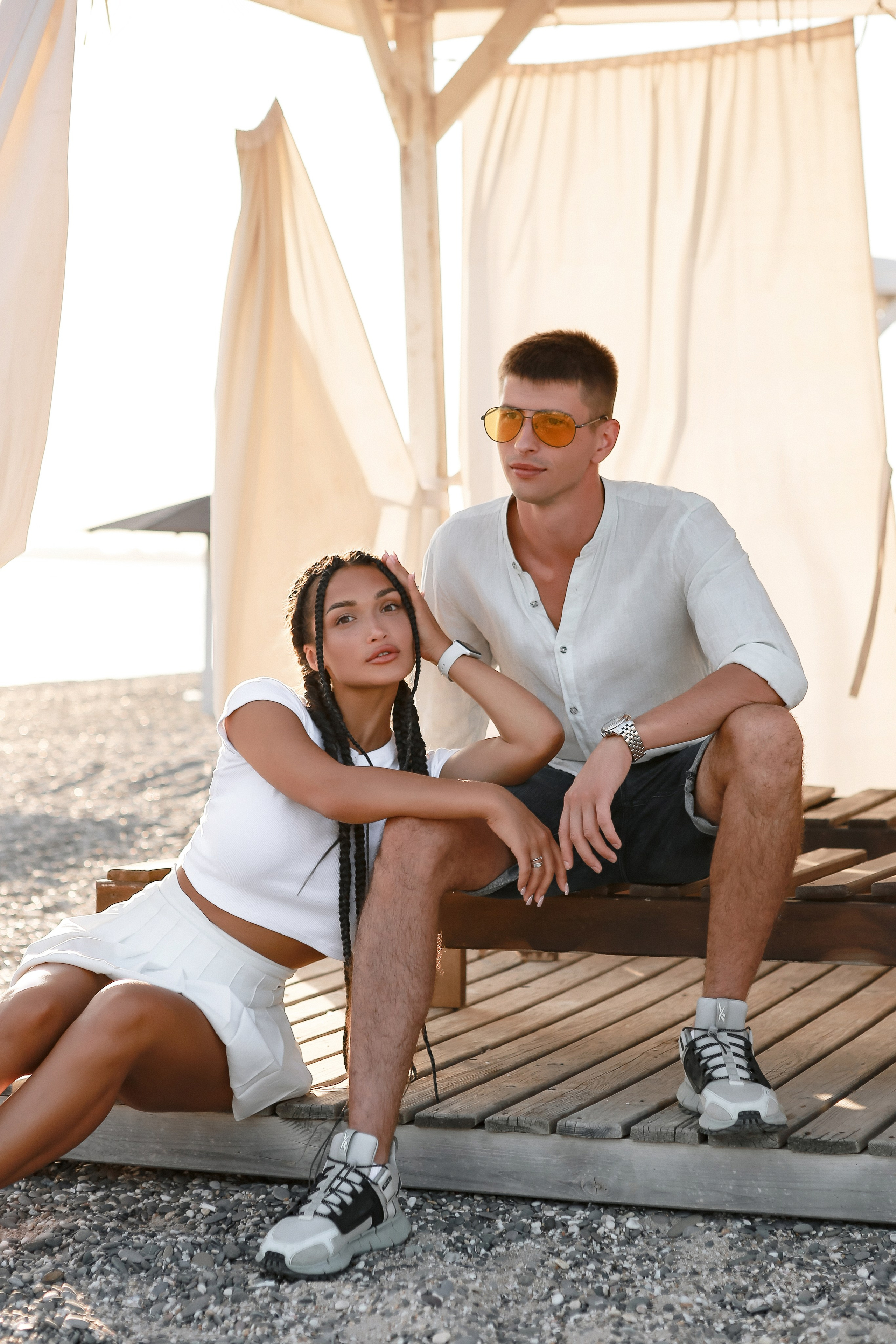 Лавстори у моря на закате в Евпатории. Фотограф в Краснодаре и в Евпатории Дарья Белоущенко