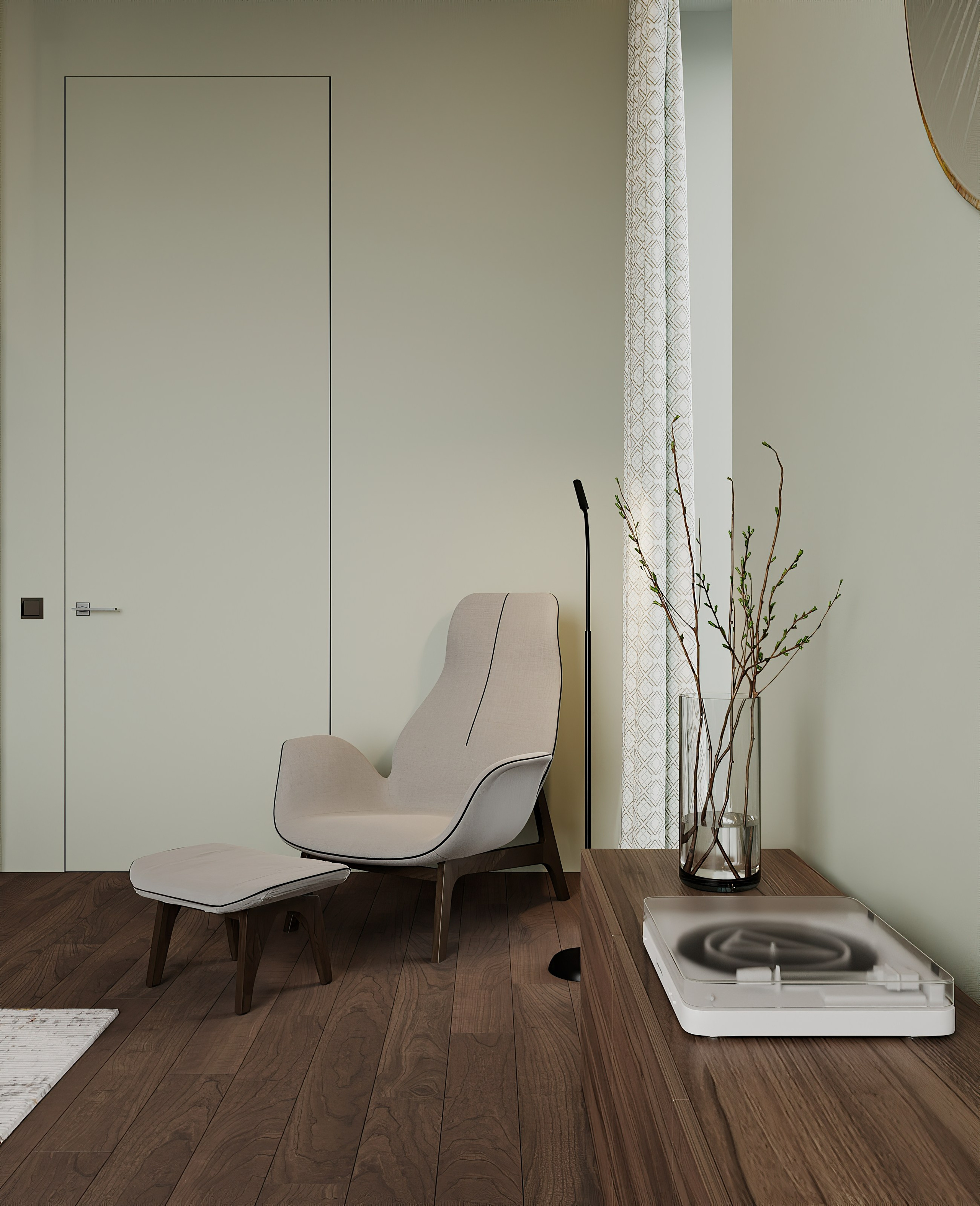 Спальня по дизайну Мартыновой Н. и Бородиной Е. Визуализатор Векшина Елена