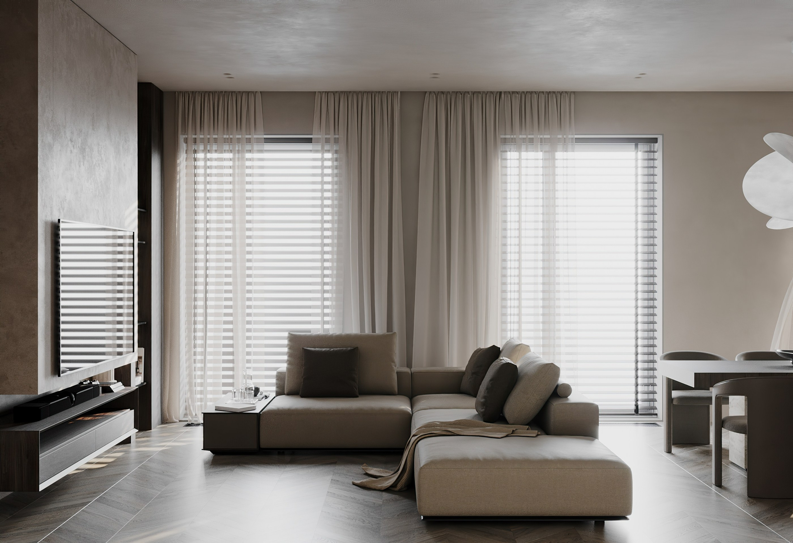 Кухня —гостиная ЖК Титул. Визуализатор Векшина Елена