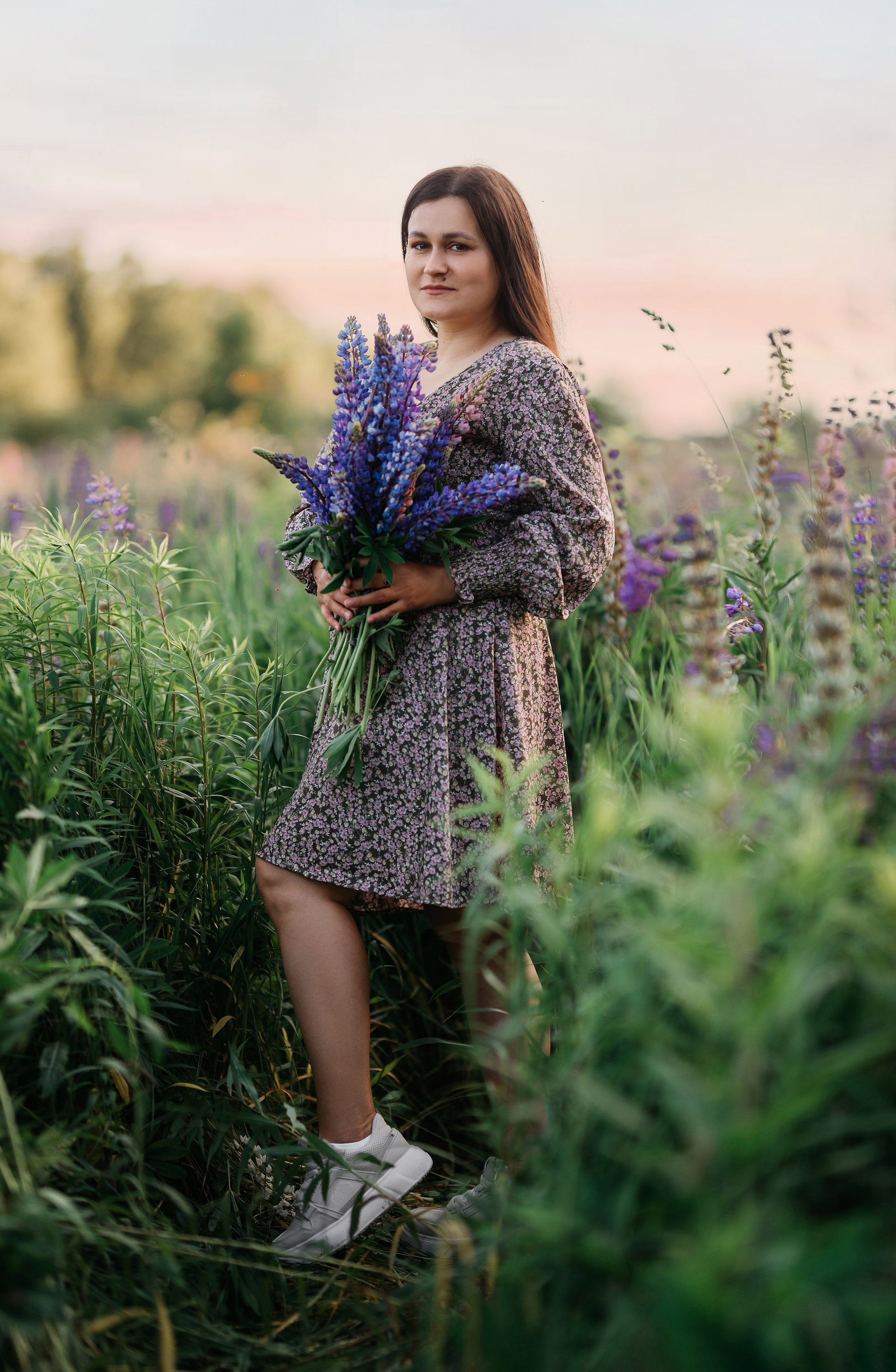 Анна в люпинах. Свадебный и семейный фотограф в Туле Ксения Сильвер