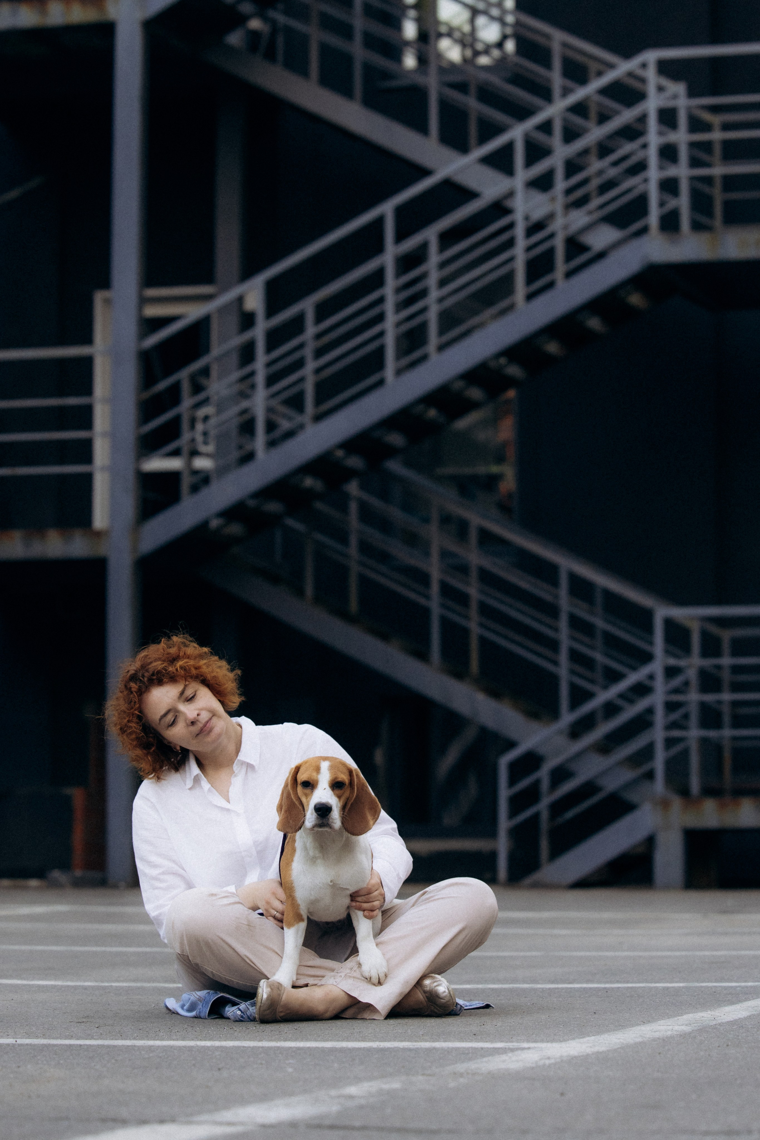 Анна и Рэна. Рассвет в Москве. Фотограф анималист в Казани Алина Сулейманова. Фотограф животных