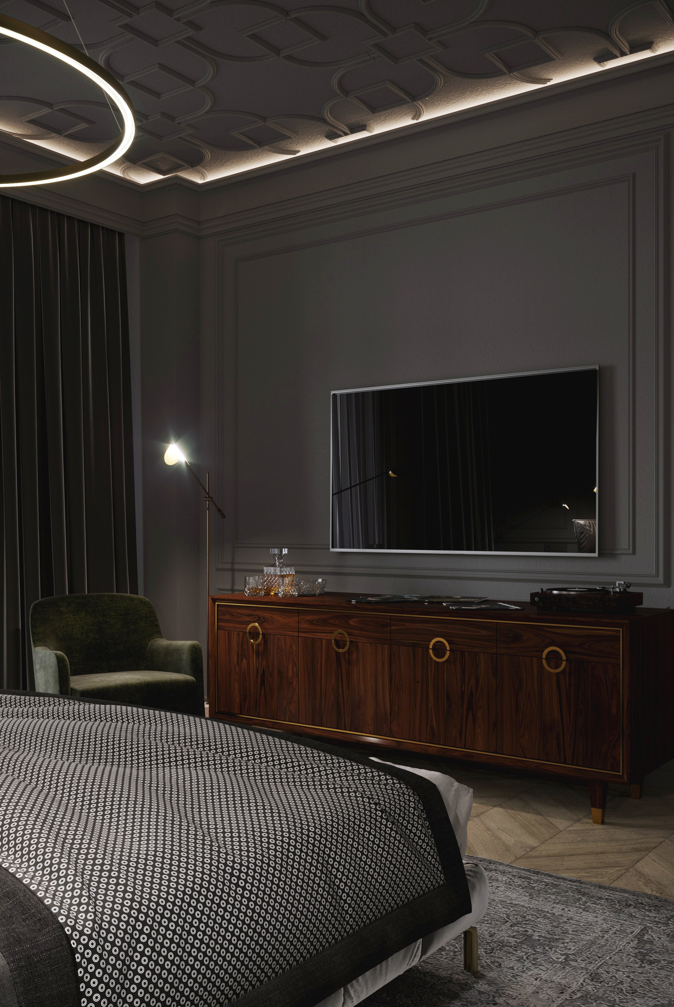 Спальня в ЖК Времена года. Визуализатор Векшина Елена