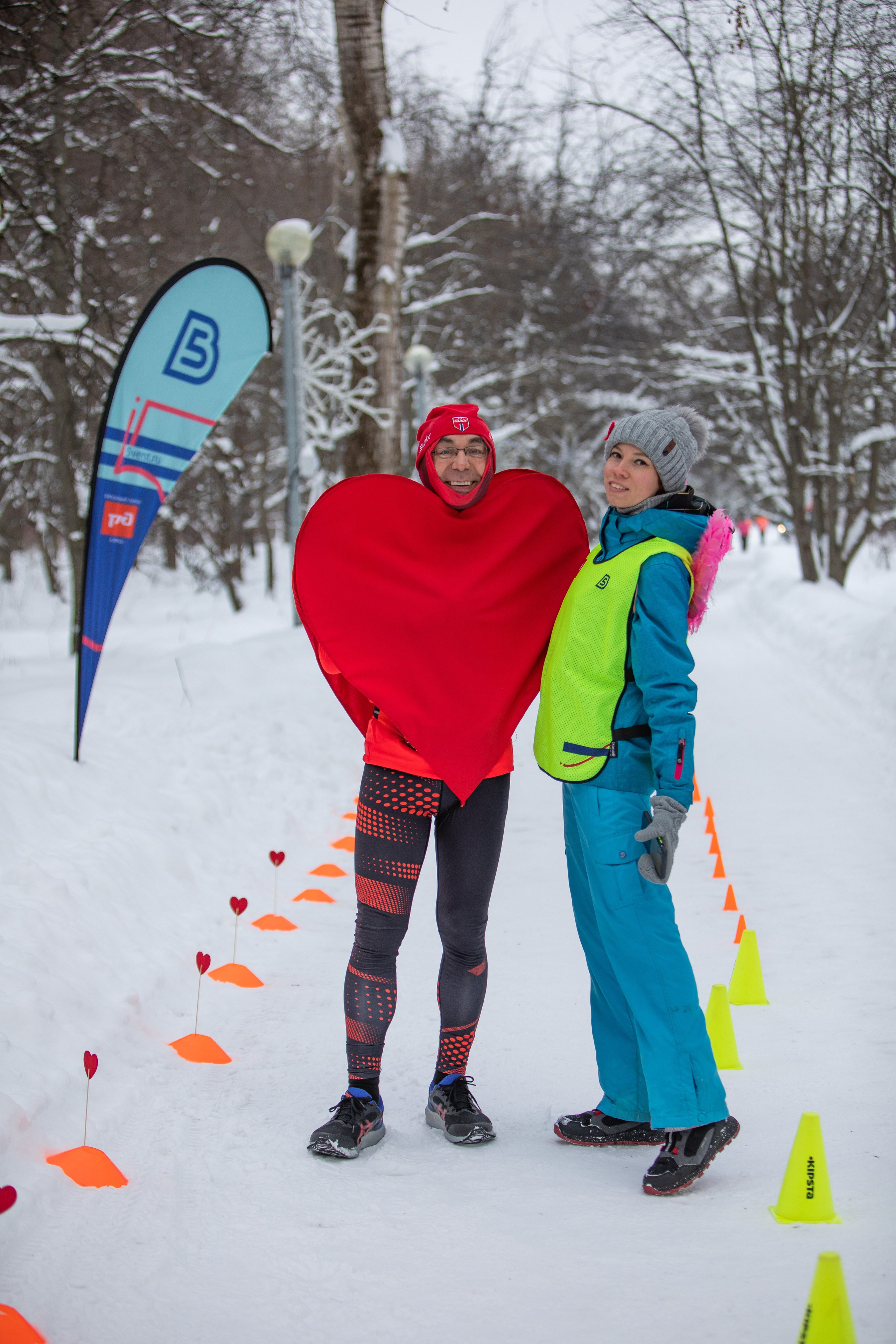5 вёрст в Тушино, День влюбленных, 91 забег, 17 февраля 2024 г. Фотограф Сергей Ловкий