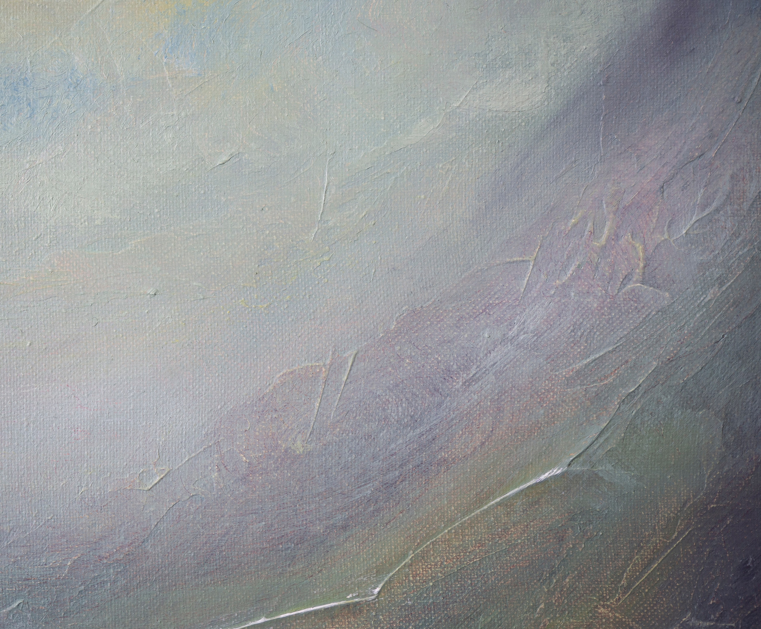 An abstract painting portraying an atmospheric scene. Павел Коршун — современный художник-пленэрист