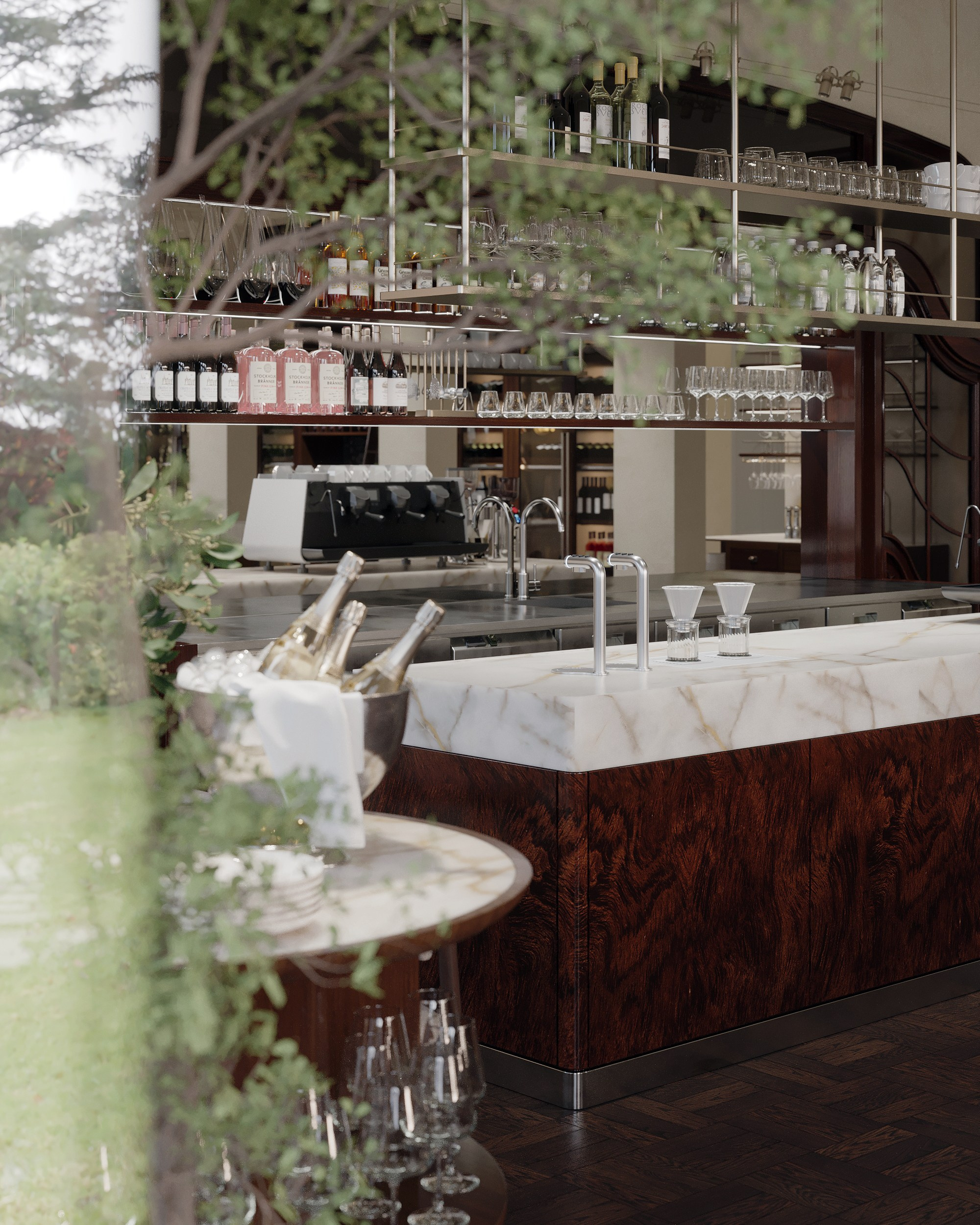 Restaurant in Moscow. Renders by TATYANA SHEVCHENKO