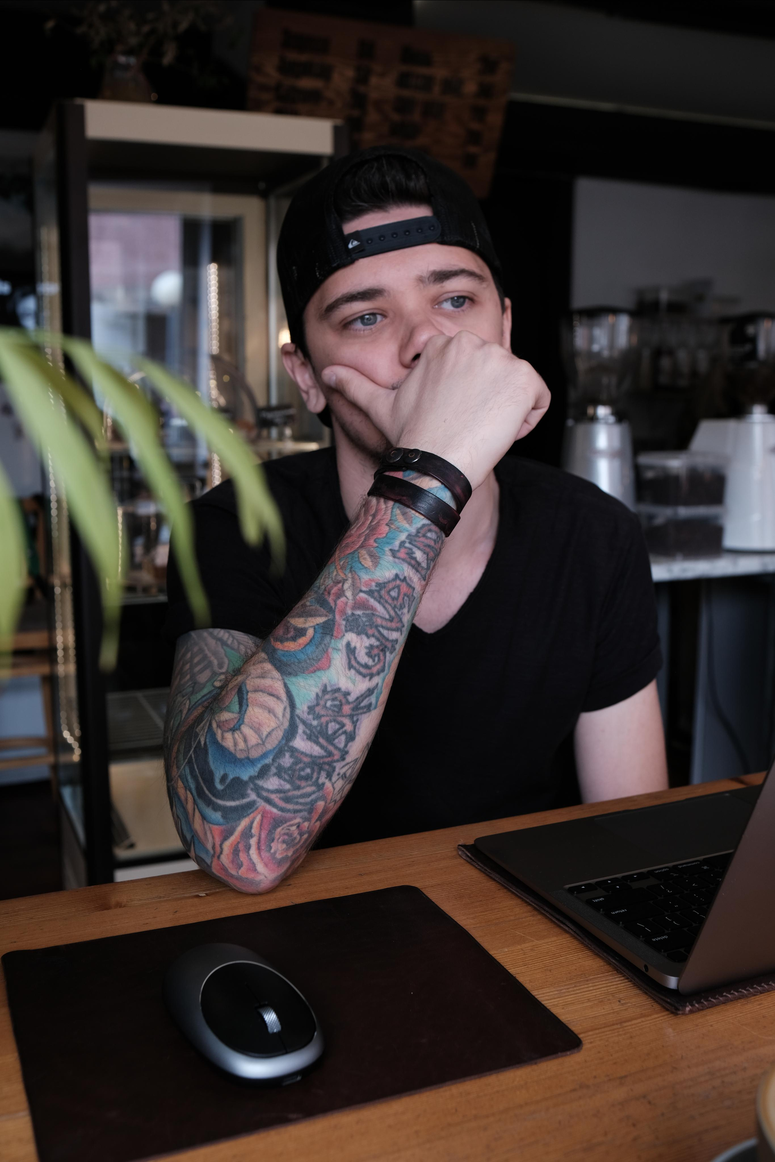 Wrist band bracelet covered in red paint.