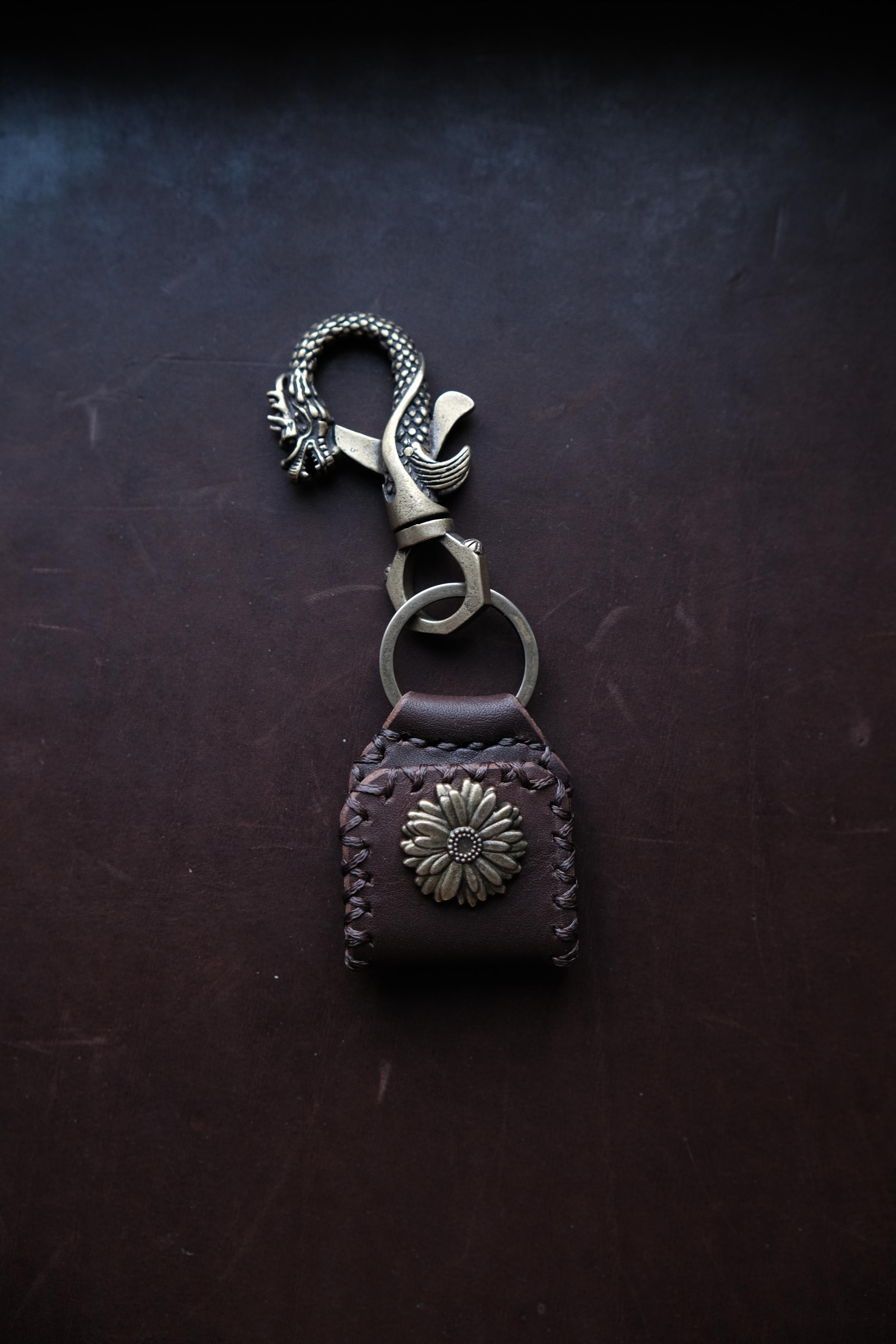 Чехол для медиаторов \ SD-кард из коричневой 2 мм юфти. 