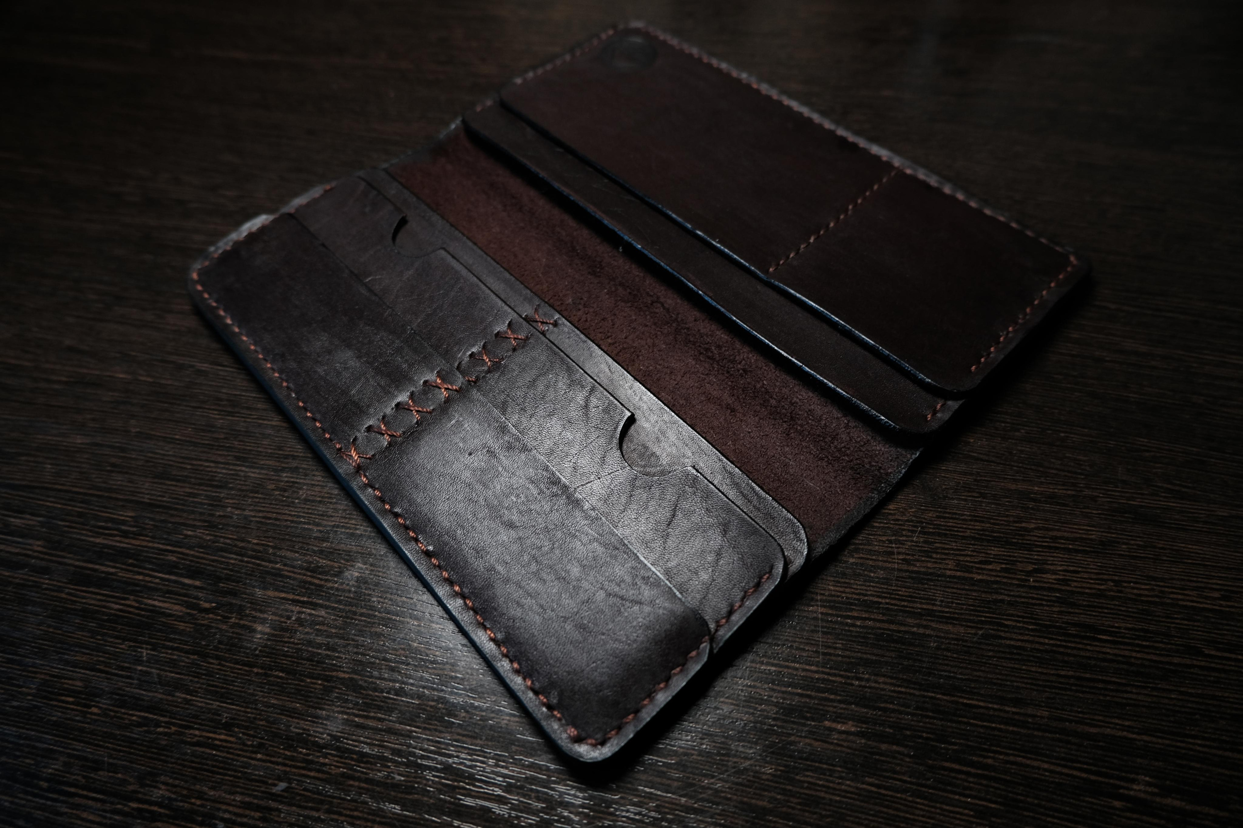 Портмоне из коричневой 2 мм юфти. 